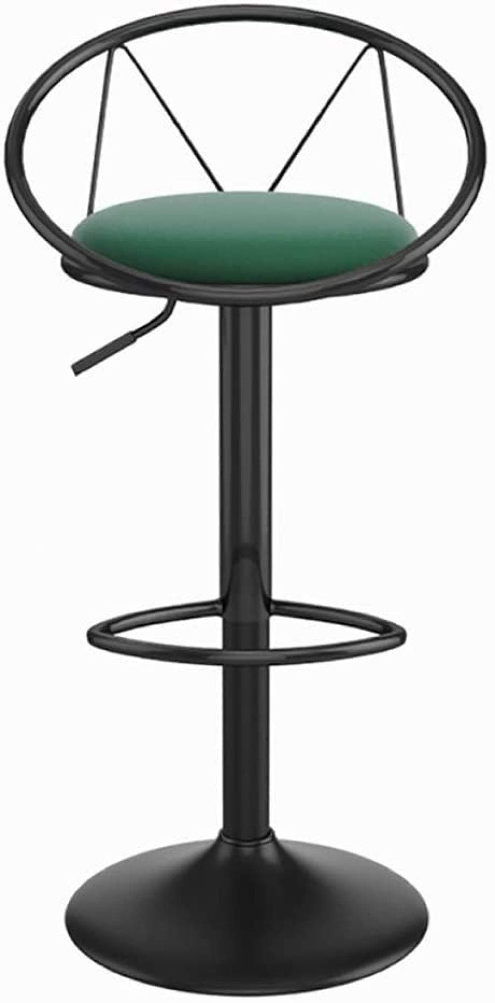 WRISCG Modern Adjustable Swivel Barstools Set of 2 Counter Bar Stool Chairs with Back Green Velvet seat Gold Metal Legs Adjustable: 24.4-33.5inch