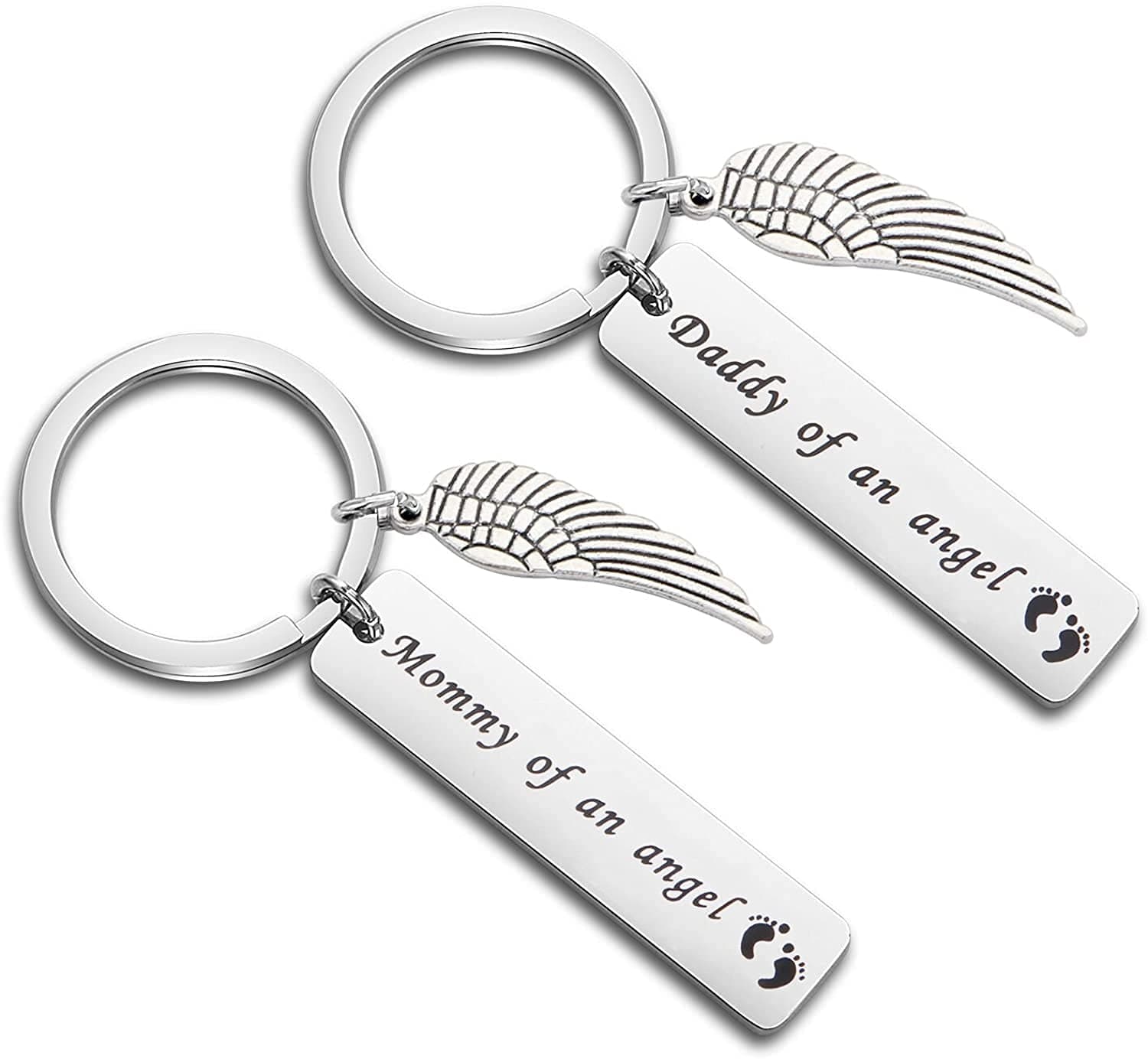 WUSUANED Baby Memorial Keychain Mommy Daddy Keychain Miscarriage Keepsake Jewelry Loss of Child Gift