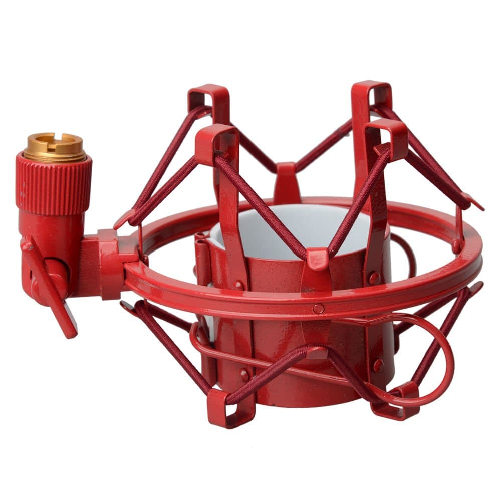 Olymstore(TM) Metal Microphone Mic Shock Mount Shockmount for Most Recording Microphones Red