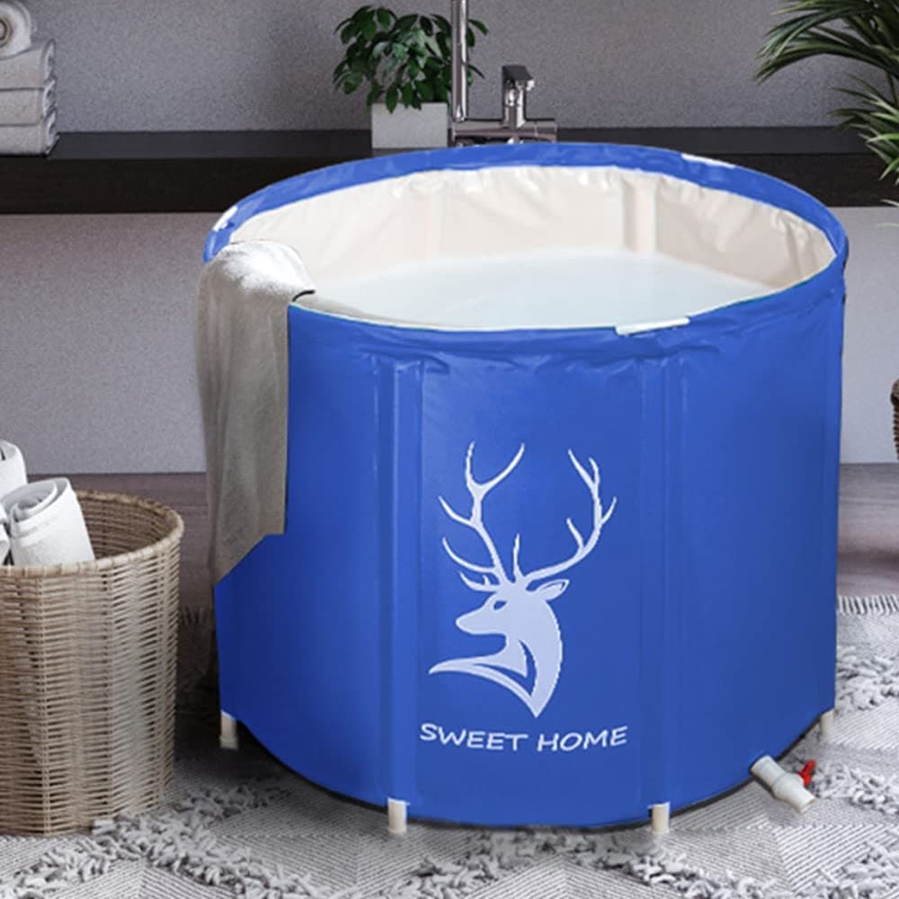 SMONTER Portable Ice Bath for Athletes and Adults - Foldable Bathtub for Outdoor or Bathroom, Polar Pod Design to Keep Temperature, Perfect for Recovery and Therapy Cold Plunge,70x70, Deer