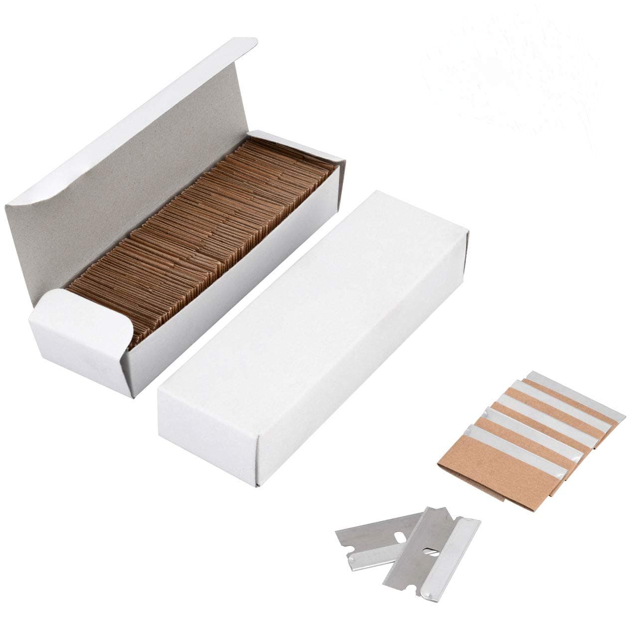 200PCS Single Edge Razor Blades, Industrial Scraper Razor Blades, One Edge Razor Blade, Replacement Box Cutter Blades, Suitable for Removing Labels, Decals, Stickers