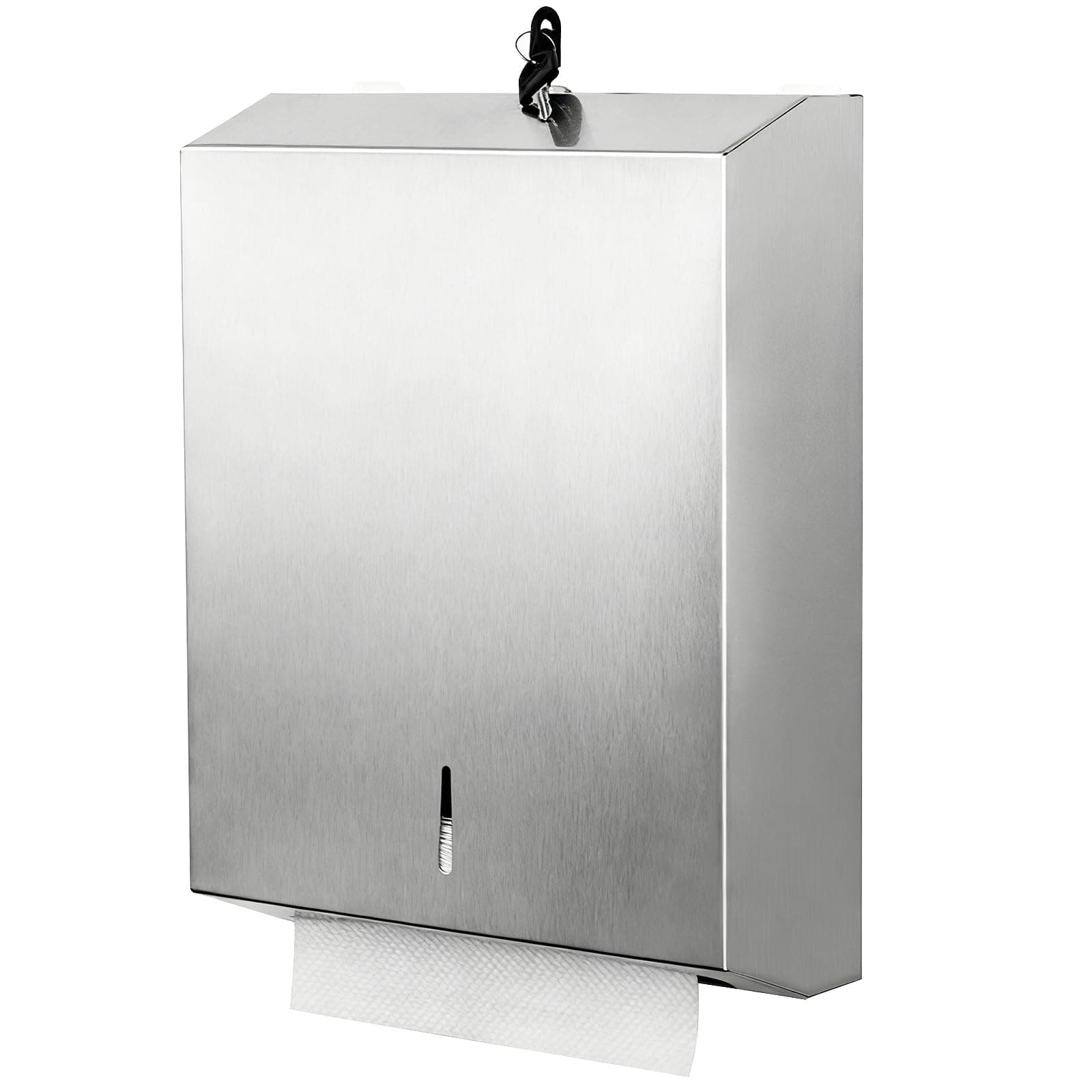 Paper Towel Dispenser Wall Mount Commercial, Brushed Stainless Steel & Fingerprint Resistant, Lockable, for c fold/Multifold/Trifold Paper Towels, Touchless Hand Towels Holder