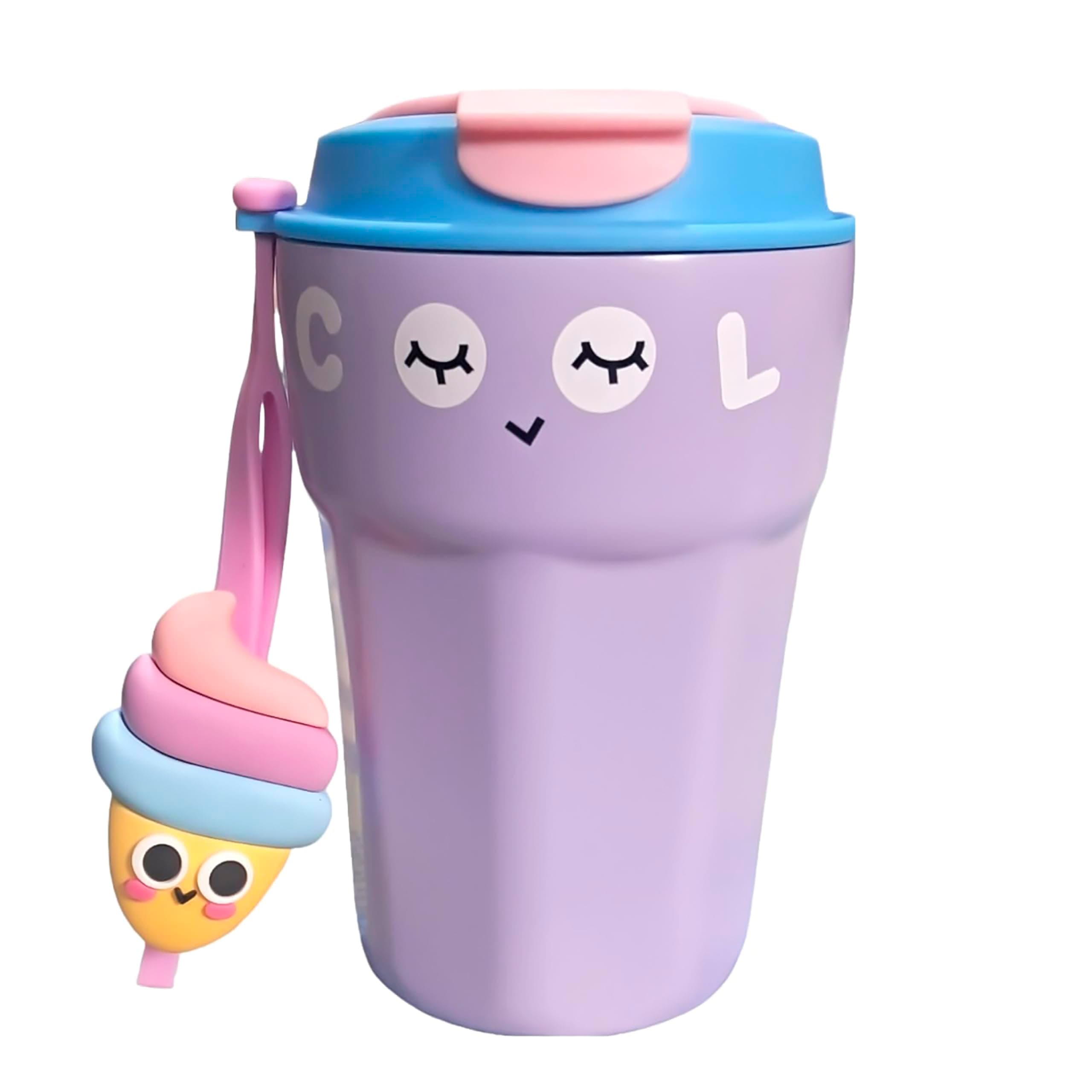 FETE PROPZ Cartoon Vacuum Insulated Mug 420ml Cold Water Cup for Travel Gym Backpacking Violet | Drink Containers & Thermoses | Home & Garden | Kitchen, Dining & Bar | Kitchen, Dining & Bar(Purple)