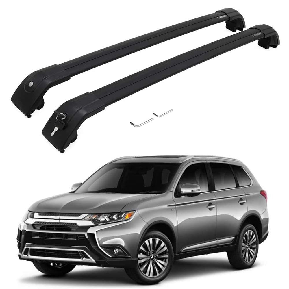 2 Pcs Roof Rail Roof Rack Side Rail Bar Fits for Mitsubishi Outlander 2013-2018-Black