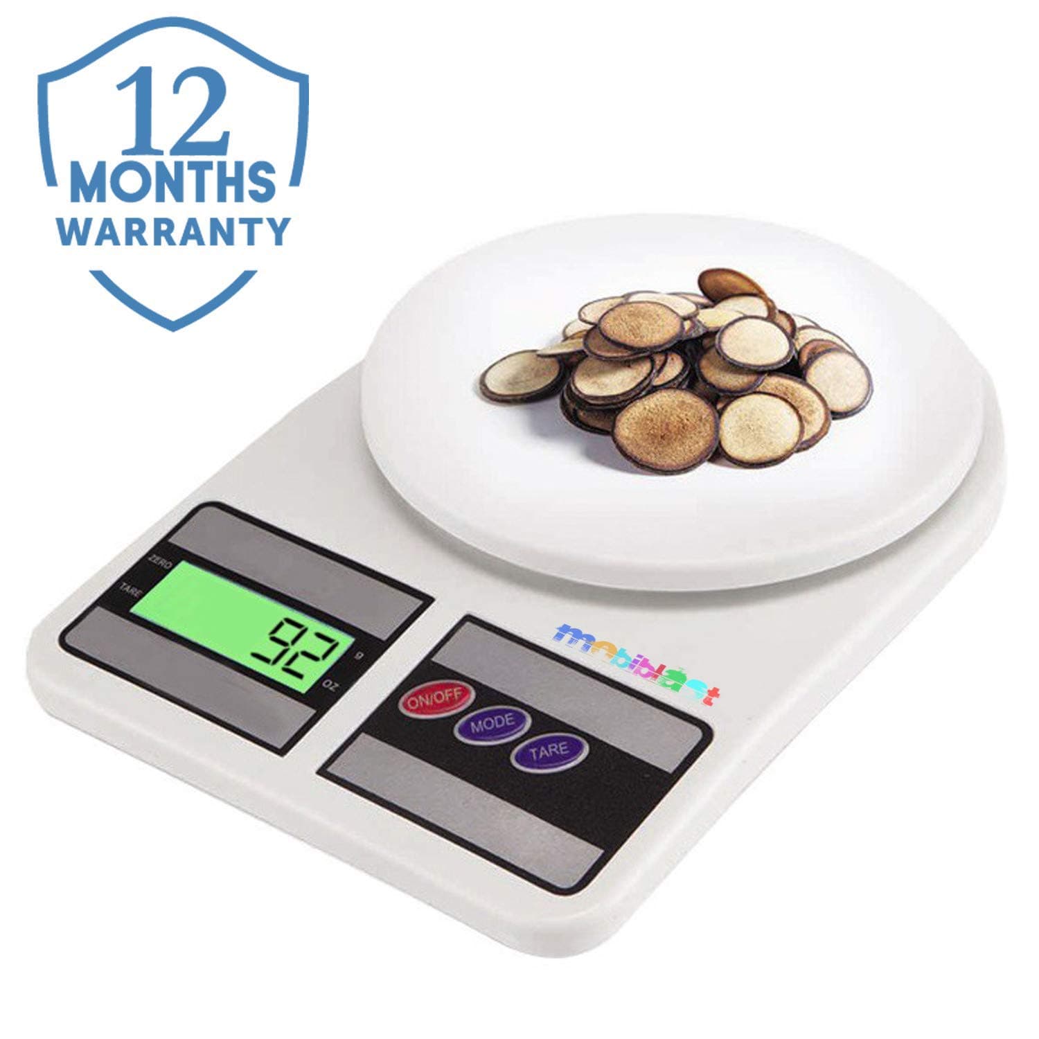 MobiBlast Electronic Kitchen Digital Weighing Scale Measure for Measuring Fruits,Spice,Food,Vegetable and More (10 Kg) - White