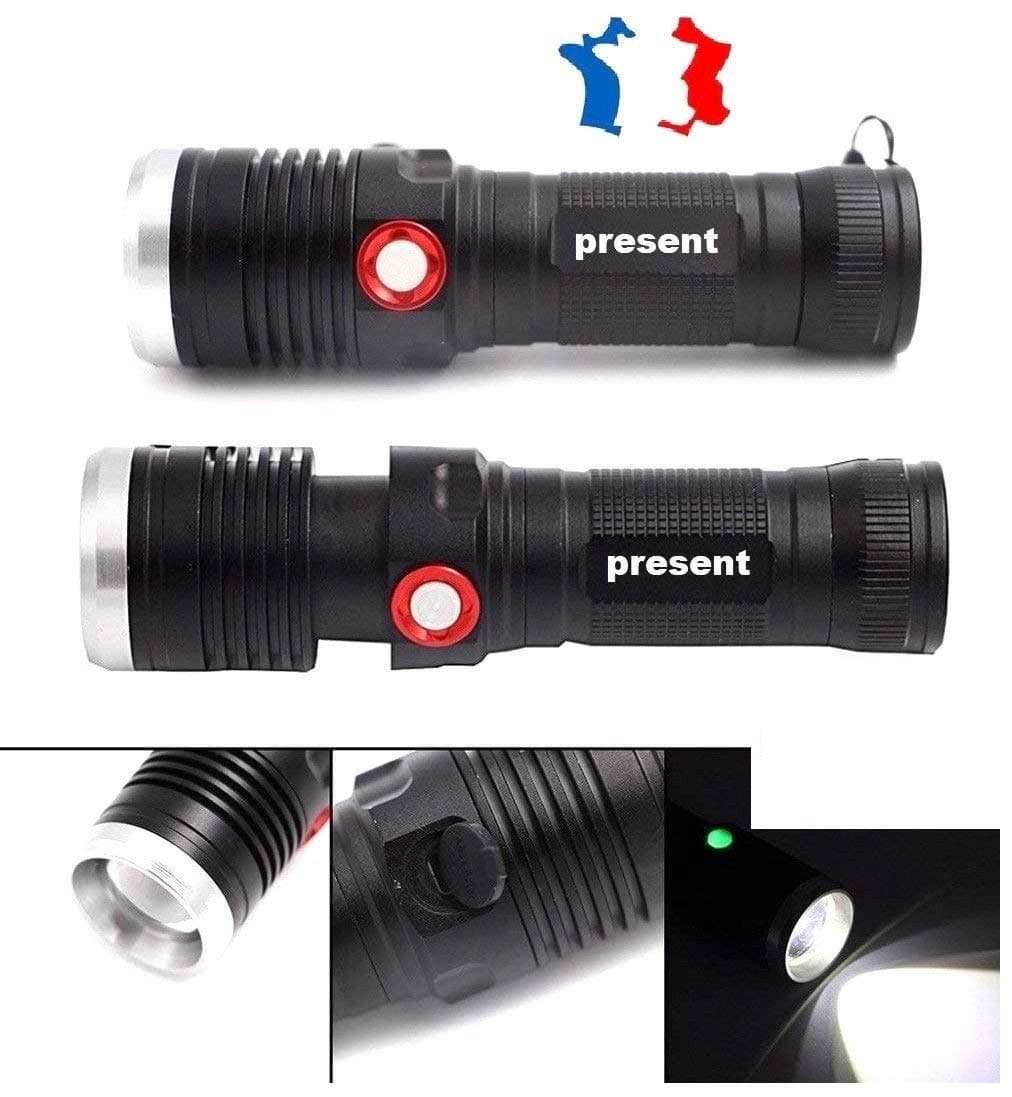 Very Powerful New Generation 4 Mode LED Torch Lighting Distance: About 75 m USB Rechargeable Cord/1 x 18650 Battery NK
