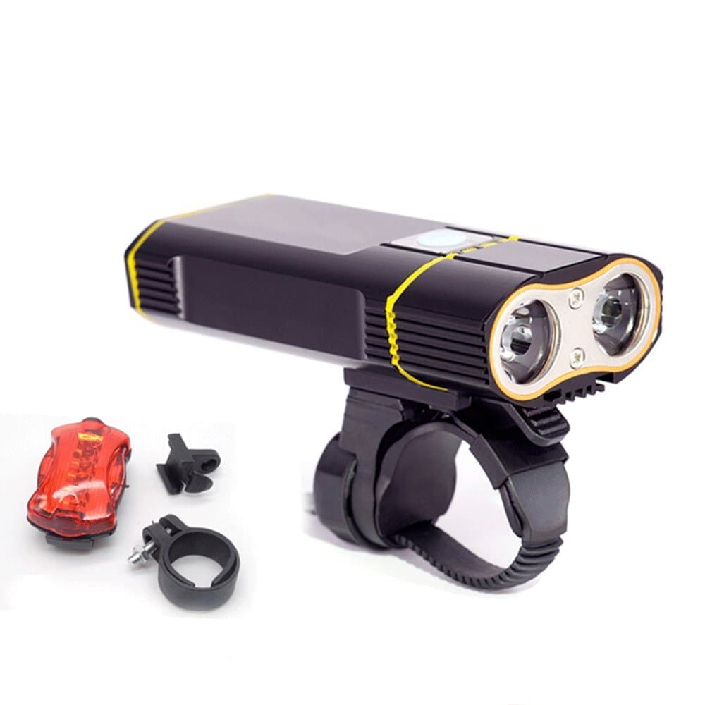 LED Bike Light Set USB Rechargeable Super Bright 800 Lumens Bicycle Headlight Front Light FREE Rear Back Tail Light Waterproof Easy To Install for kids Men Women Road Cycling Safety Commuter Flashligh