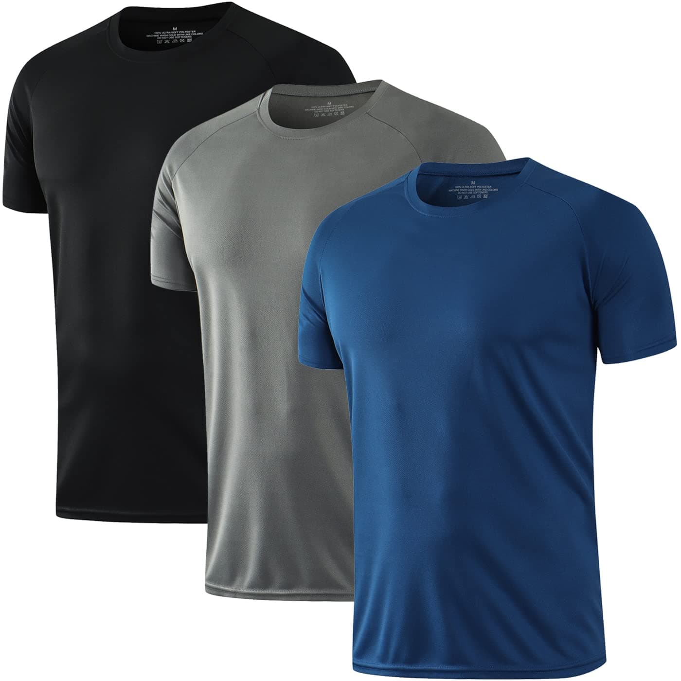 3/5 Pack Running Shirts Men Sport Tops Dry Fit Gym Wicking Athletic T Shirts Breathable Cool Workout Shirts
