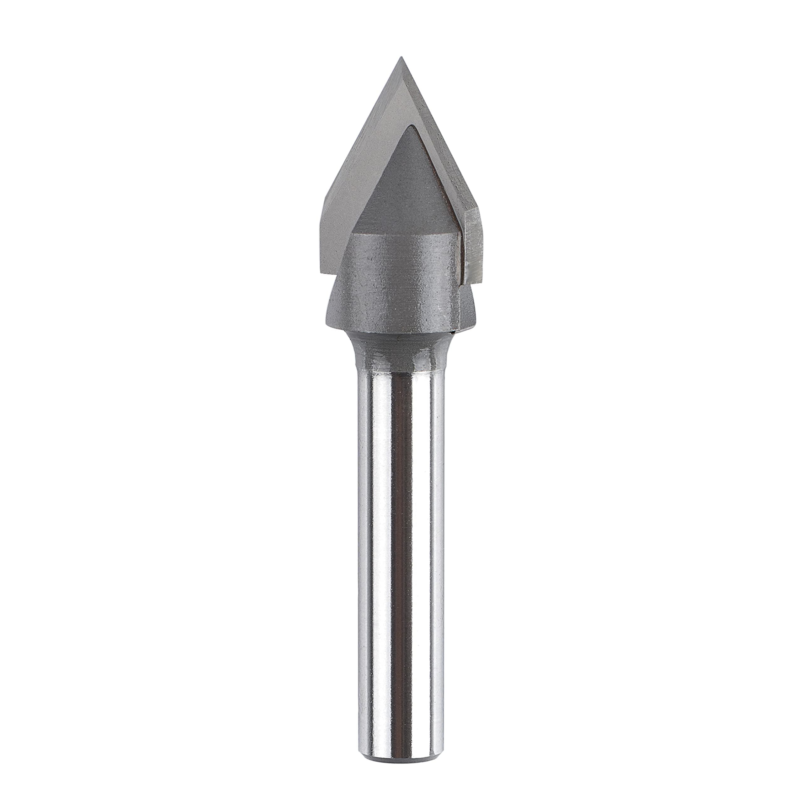 SpeTool Chamfer Router Bits V Groove Router Bit CNC V Bit 60 Degree Solid Carbide Engraving Bit Router Bits 1/2 Inch Cutter 1/4 Inch Shank for Woodworking Chamfering Wood Engraving Carving