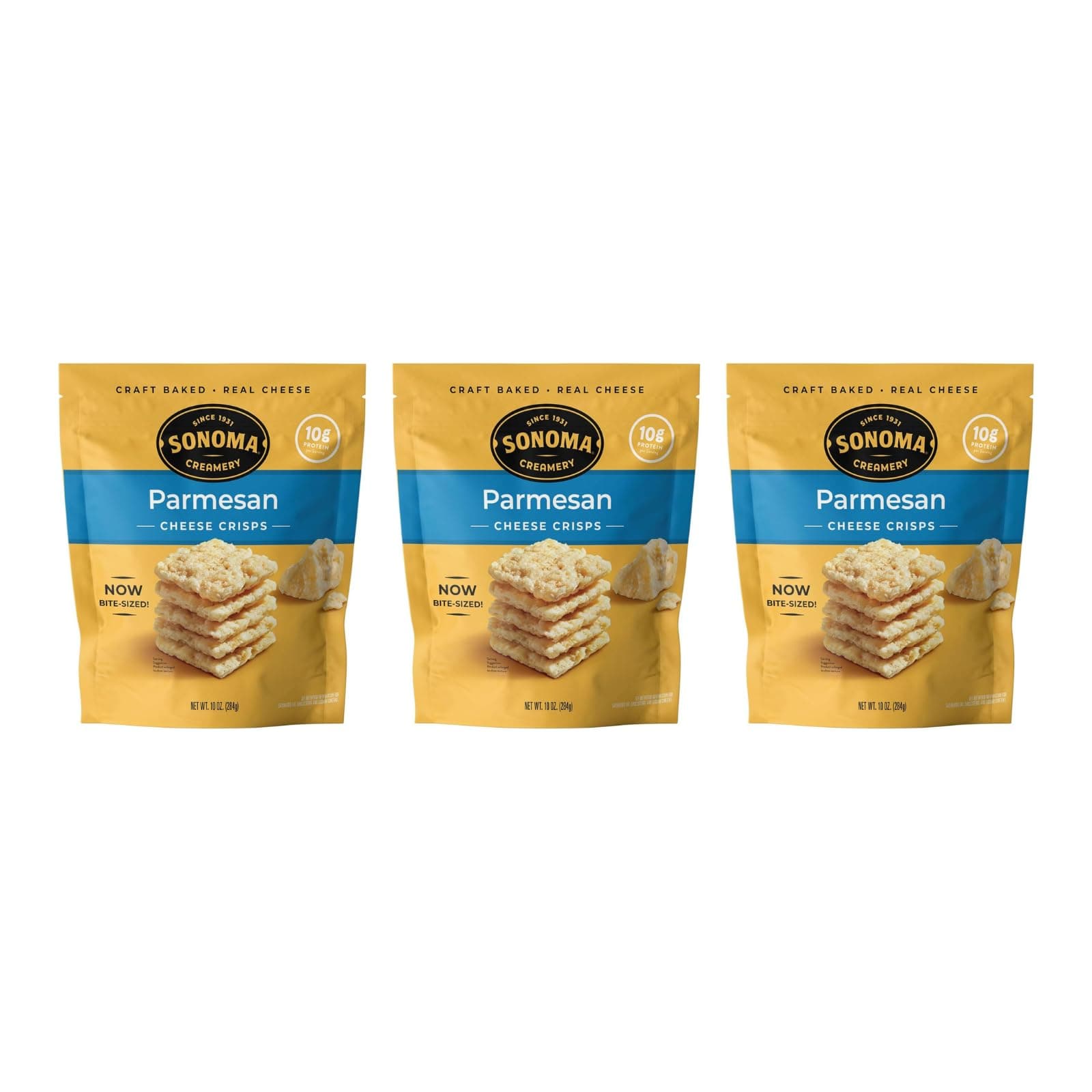 Cheese Crisps, Parmesan, 10 Oz (3 Count) | High Protein | Low Carb | Gluten Free | Keto-Friendly