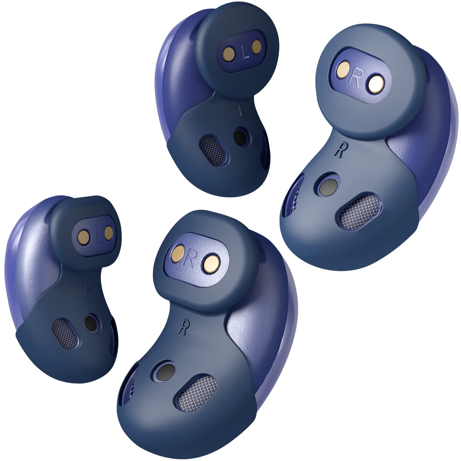 (2 Pairs) Seltureone Compatible for Samsung Galaxy Buds Live Ear Tips, Non-Slip Sound Leakproof Earbuds Cover Accessories for Galaxy Buds Live, Navy