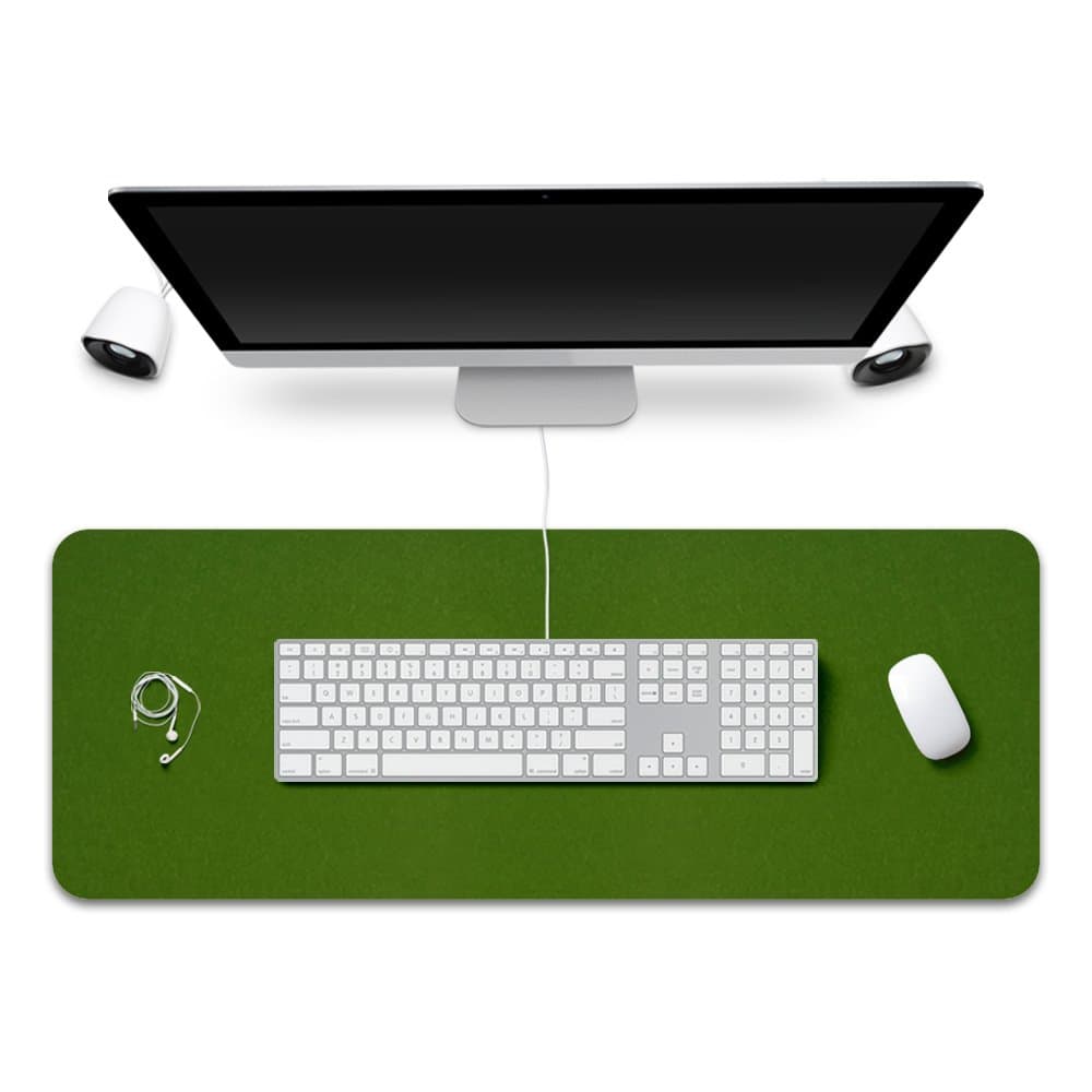 FireBee Extended Gaming Mouse Pad Desk Pad Protector Office Writing Mat Felt Base 0.12 Inch Thick (Green)