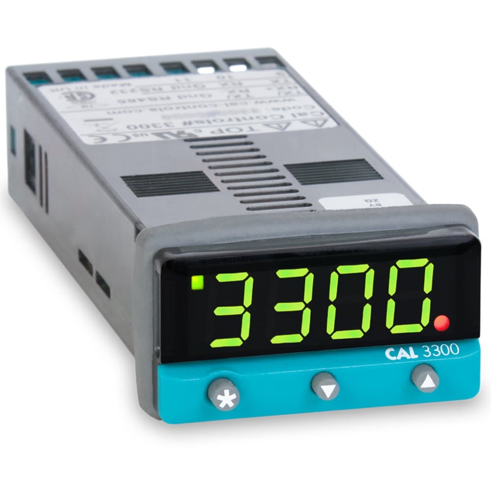 CAL Controls 330000400 CAL 3300 Series 1/32 DIN Temperature Controller, 100 to 240 VAC, SSR Driver and Relay Outputs, RS485 MODBUS RTU Communications