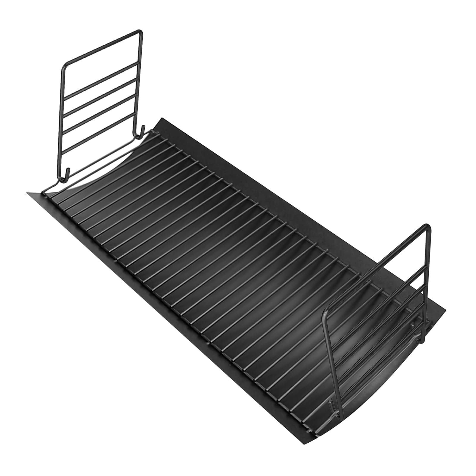 Hisencn 27 inch Ash Pan Repair Parts for Chargriller 1224, 1324, 2121, 2222, 2727, 2828, 2929 Charcoal Grills, Charbroil 17302056, 27" Drip Pan Grates Replacement Part with 2pcs Fire Grate Hanger
