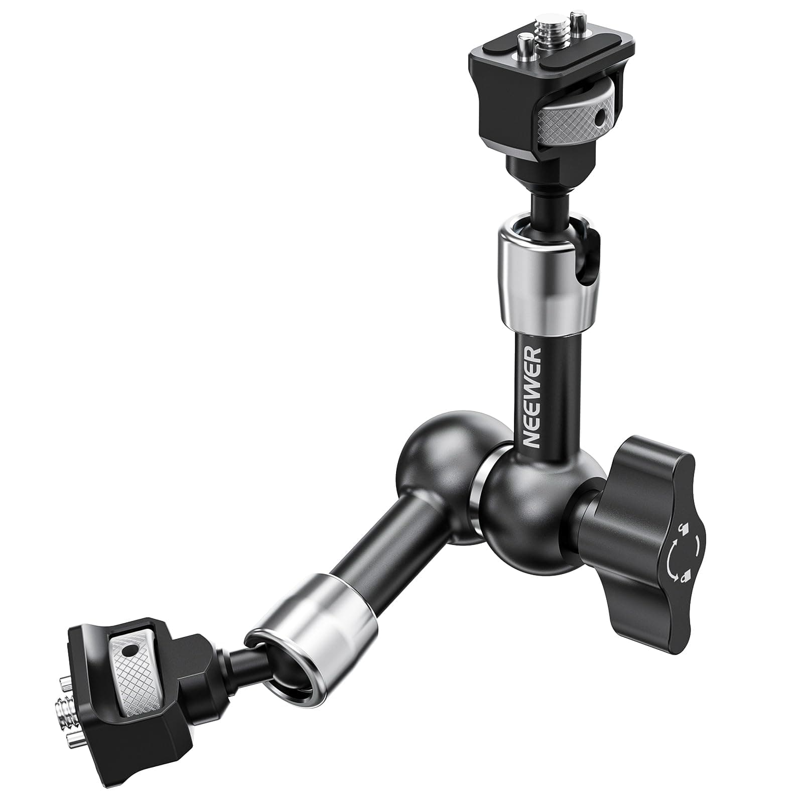 NEEWER 7" Articulating Magic Arm with 360° Ball Heads & Locating Pins for ARRI, Camera Monitor Mount with 1/4" Screws for DSLR Action Camera Monitor Video Light Compatible with SmallRig Cage Rig, ST07