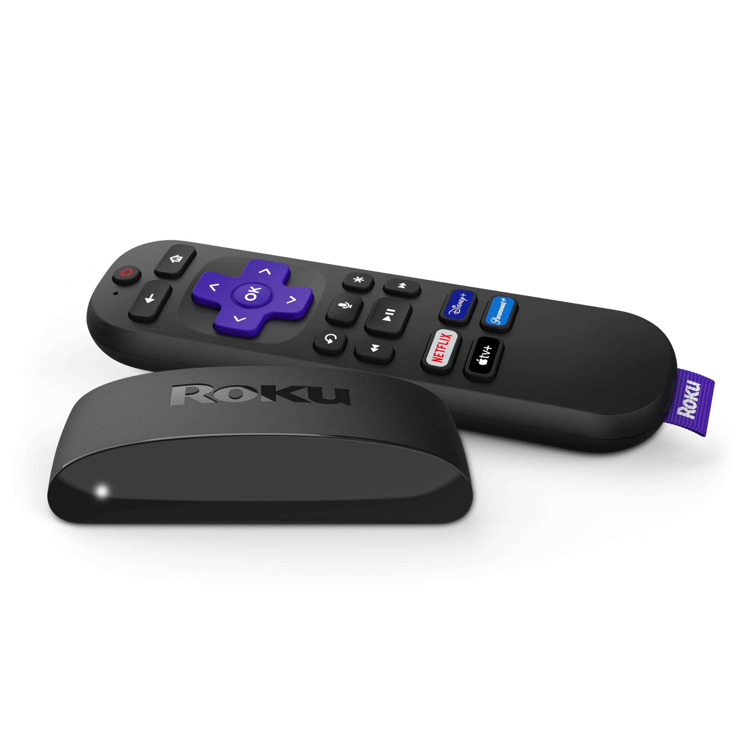 Express 4K+ | Roku Streaming Device 4K/HDR with Voice Remote, Free & Live TV