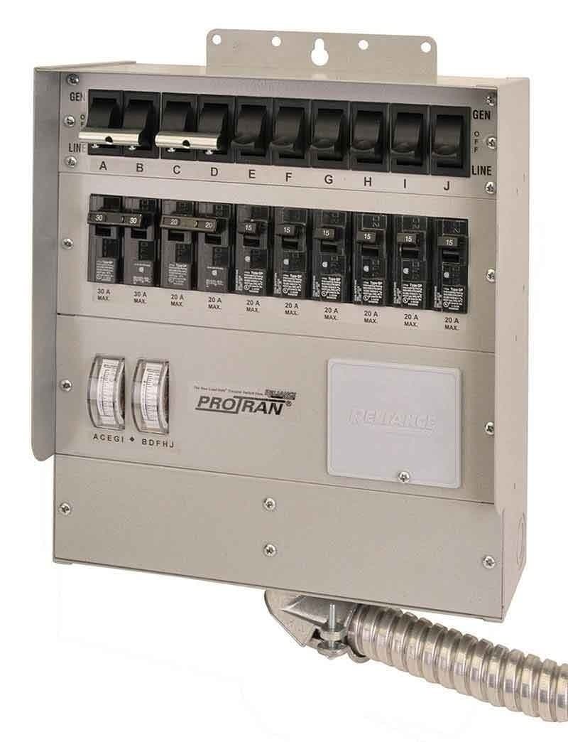 Reliance Controls 10-Circuit 50 Amp Transfer Switch for up to 12,500-Watt Generators Q510C