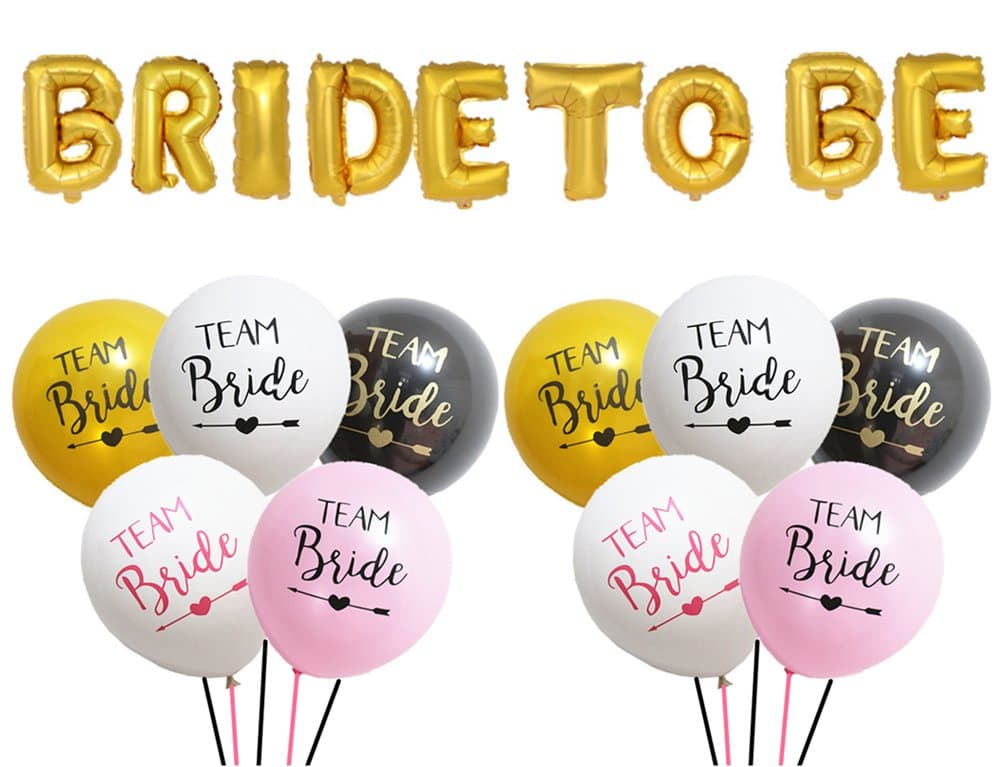 InnoBase Hen Party Balloons Bride to Be Team Bride Balloon Wedding Decorations with Pump , Pack of 10