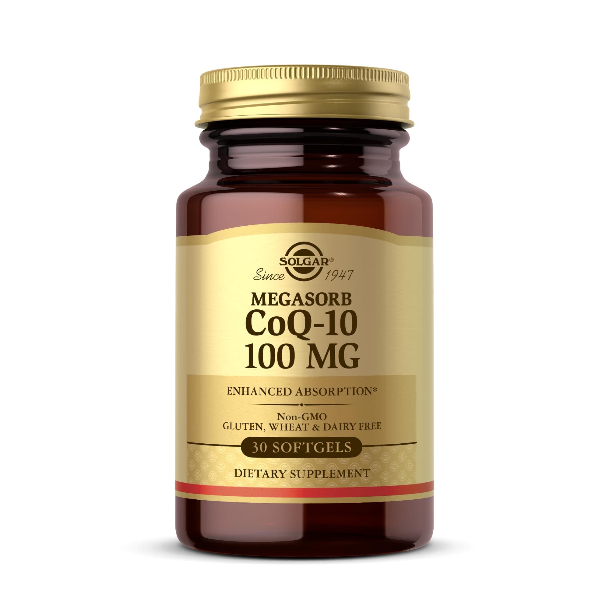 Solgar Megasorb CoQ-10 100 mg - 30 Softgels - Enhanced Absorption - Non-GMO, Gluten Free, Dairy Free - 30 Servings