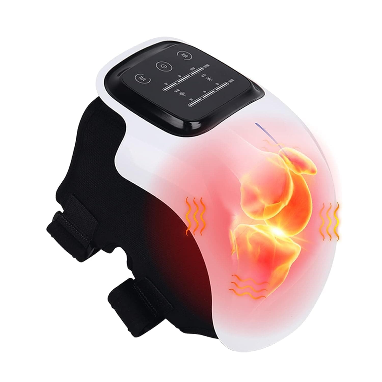 AWH Sunyark Knee Massager-Large LED Screen Arthritis Knee Massage Wearable with Heat Rechargeable Electronic Smart Knee Massage for Knee Joint Pain Injury, Swelling and Stiffness, Black
