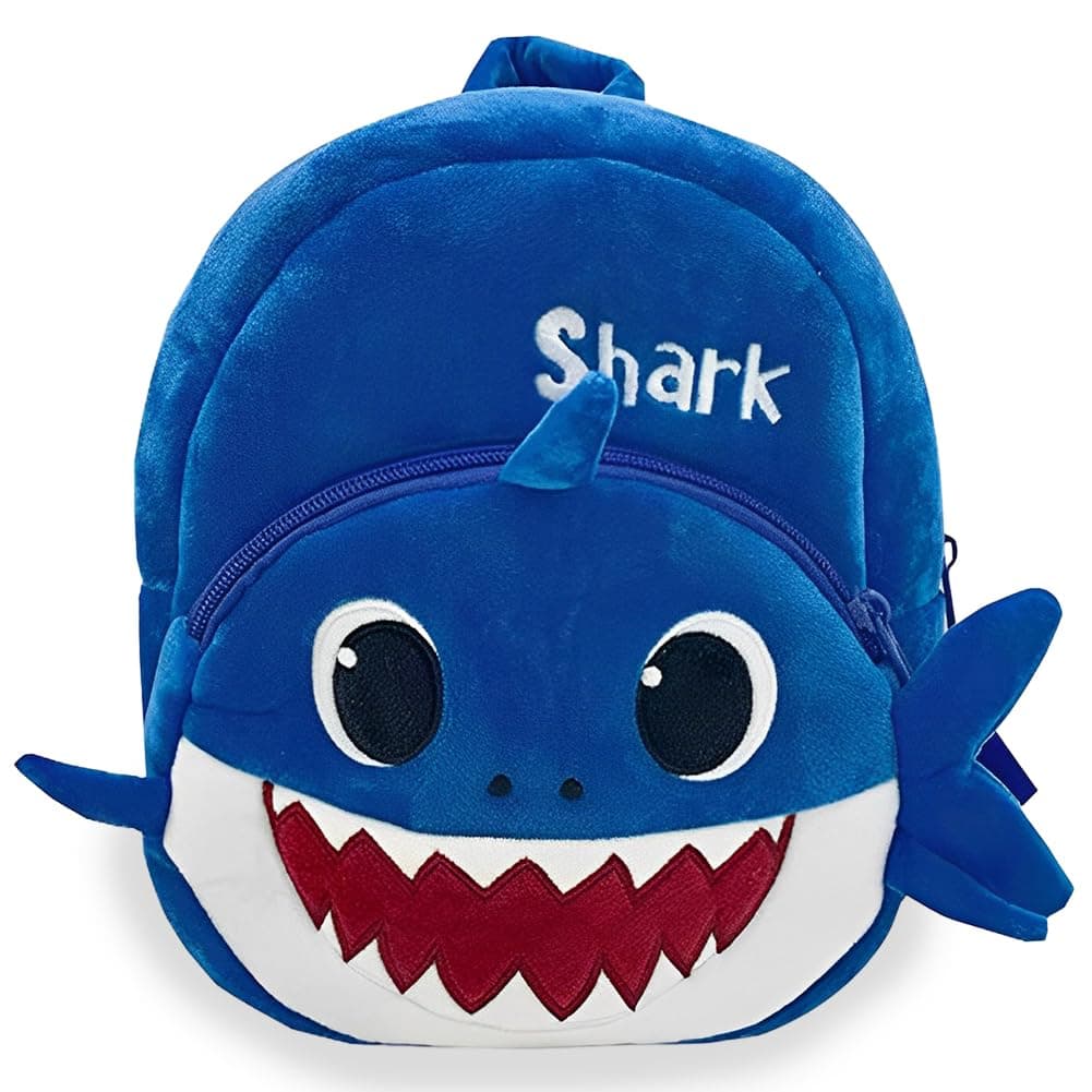 KJoetBlue Shark Backpack, Children's School Backpack, Shark Children's Backpack, Shark Plush Backpack, Boys Girls Backpacks for 1-5 Years, blue, M