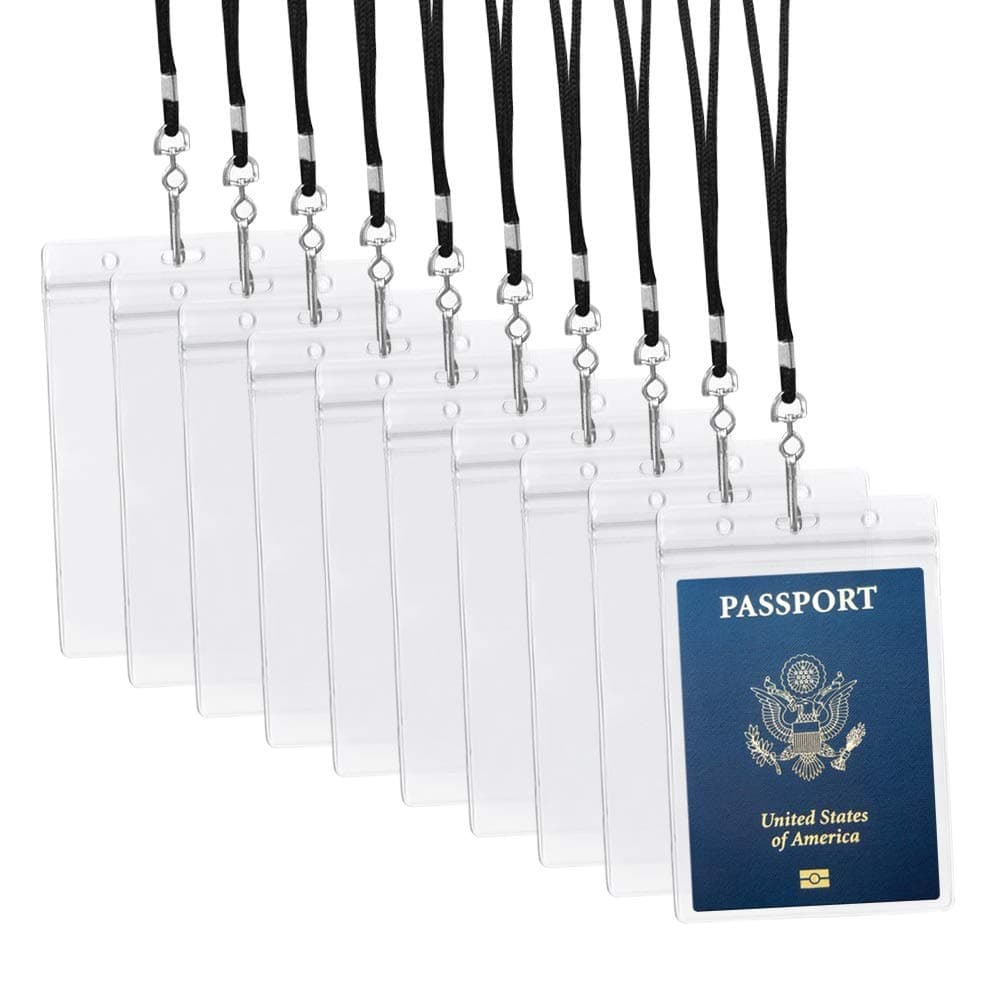 10Pack 4x6Inch Extra Large Passport Holders ID Badge PVC Card Holder with Lanyards Fill for Passports,Cash, Credit Card, Plane Ticket, Receipts.by Cypes