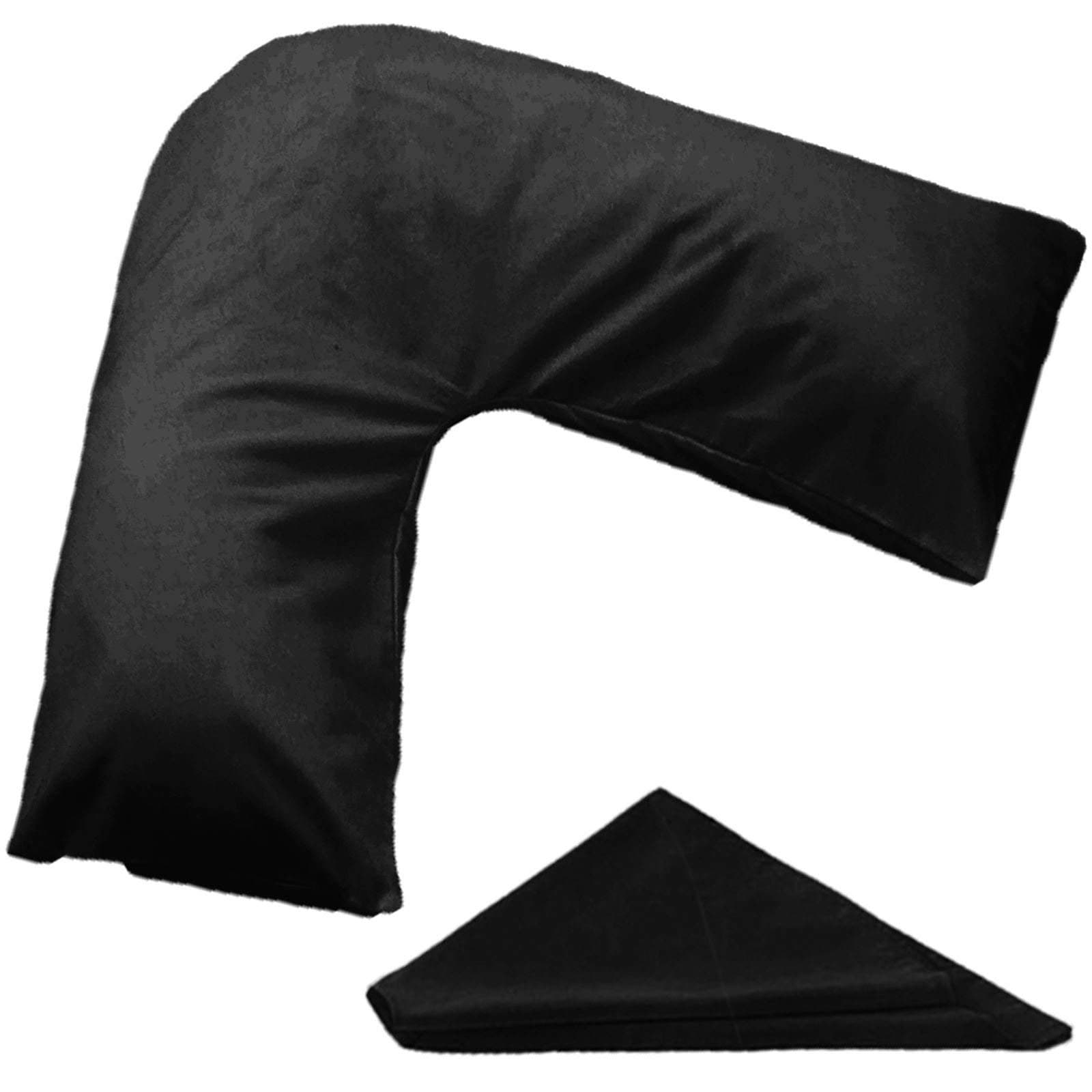 Hometexstyle - V pillow - cream pillowcase included, blue, Bleu marine