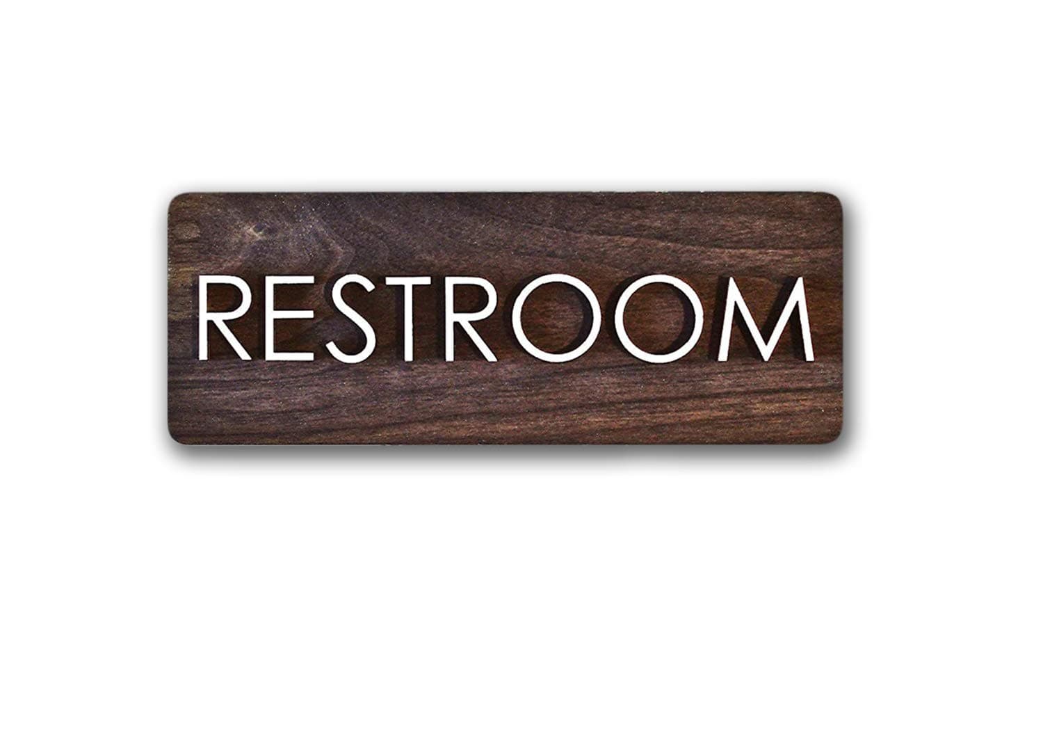 Modern Restroom Sign - Real Wood - Raised Birch Letters - Various Finishes and Sizes