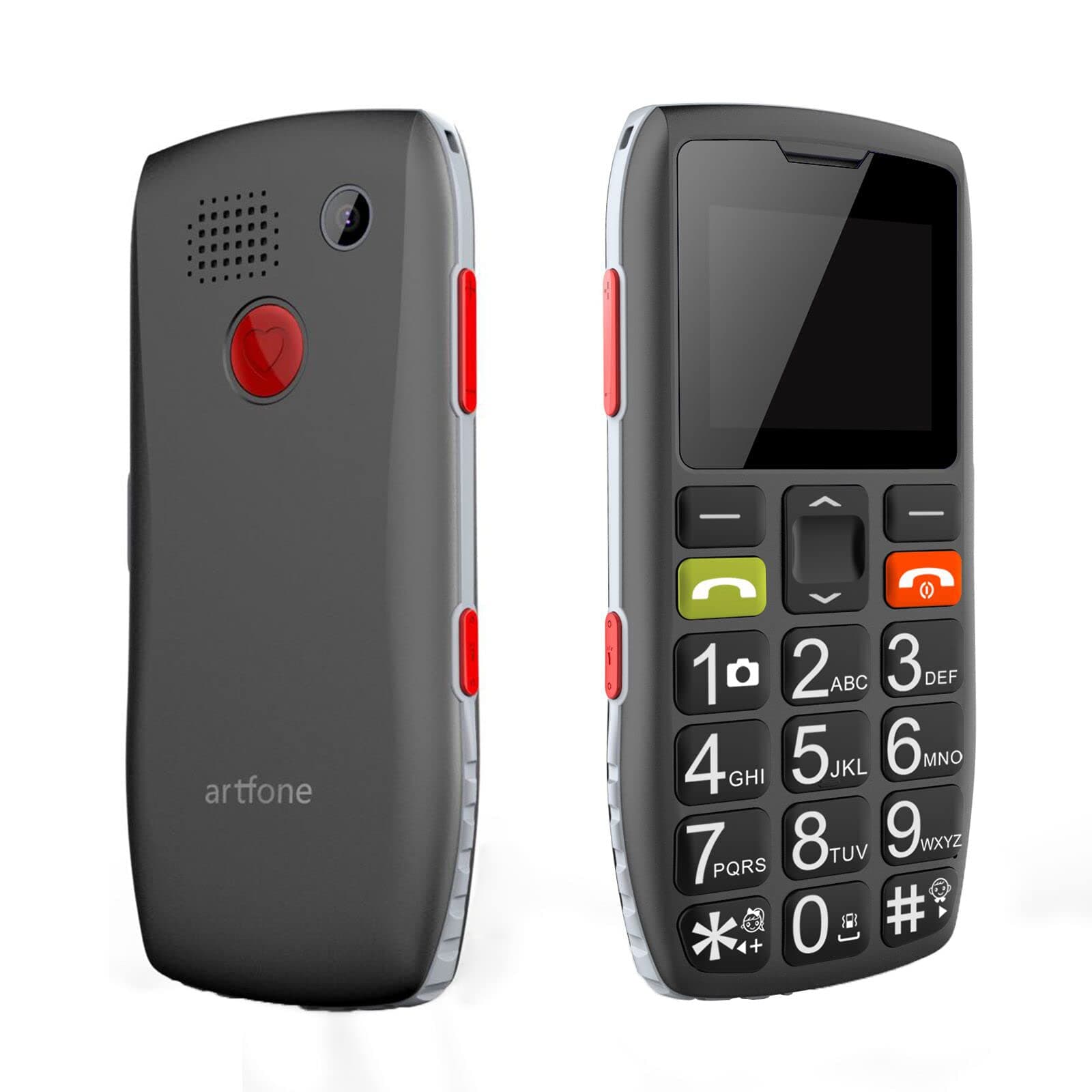 artfone C1 Big Button Mobile Phone Unlocked Senior Mobile Phone for Elderly, With SOS Emergency Button Dual SIM Talking Number 1400mAh Battery