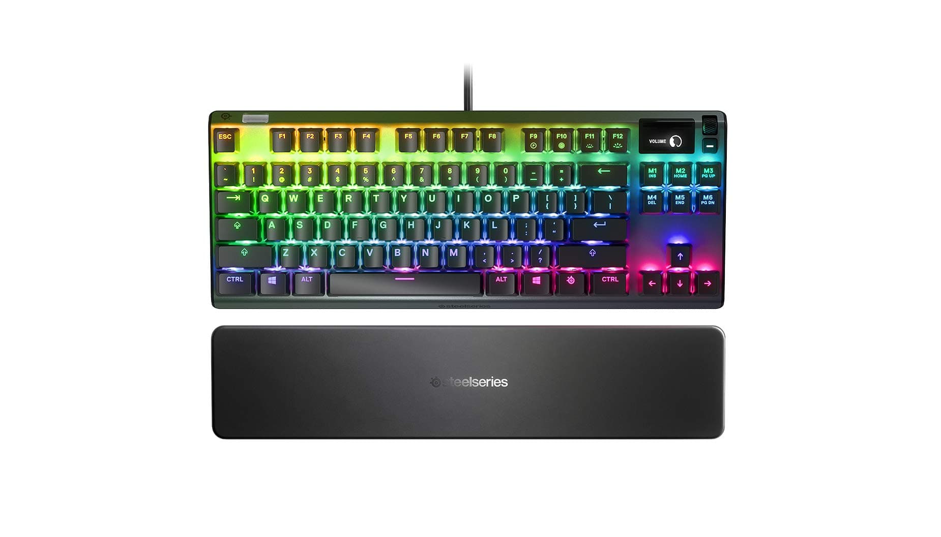 SteelSeries Apex Pro TKL Mechanical Gaming Keyboard – World’s Fastest Keyboard – Adjustable Actuation – Esports Tenkeyless – OLED Screen – RGB – USB-A - American QWERTY Layout