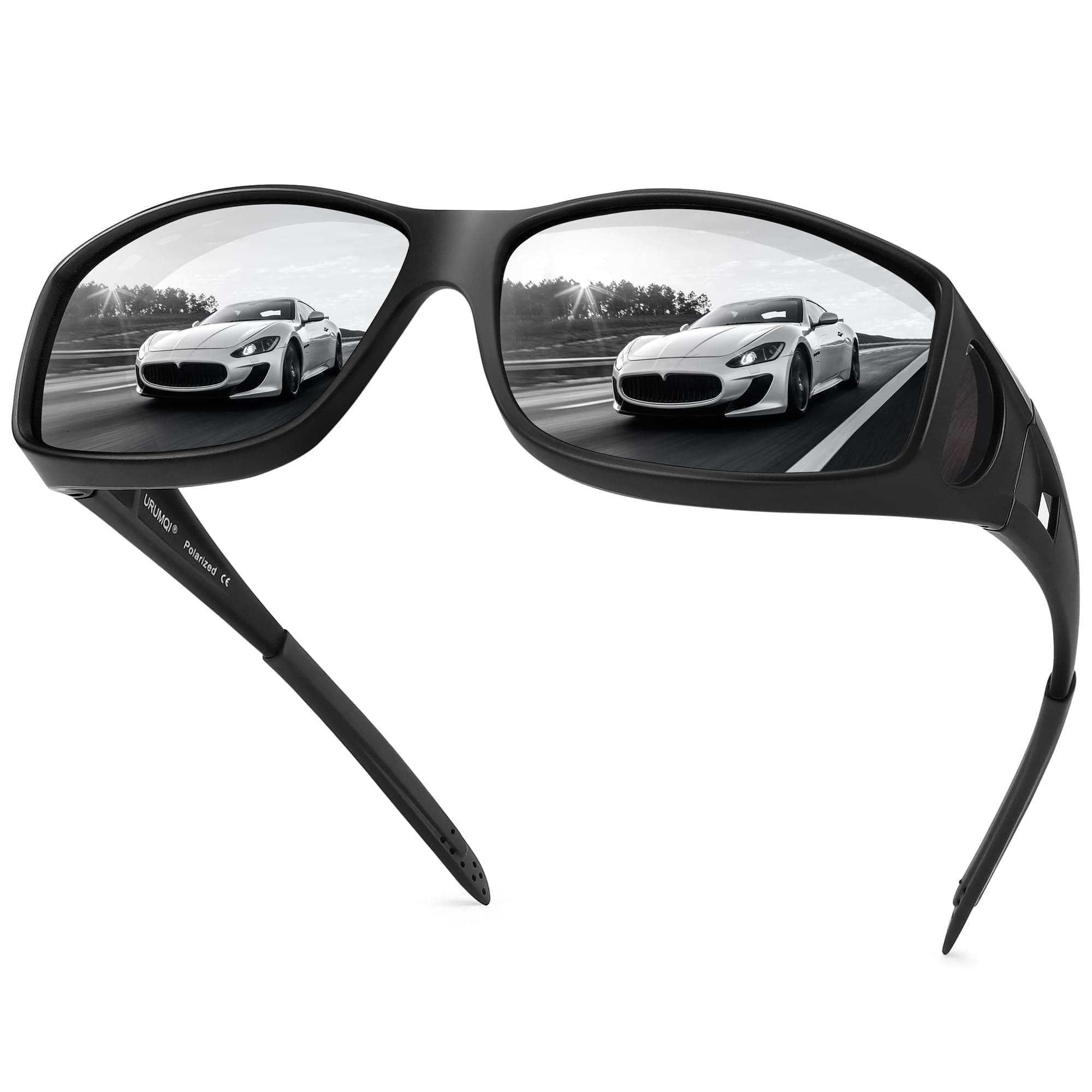 - Polarized Sunglasses Fit Over Glasses for Men Women - Wraparound UV400 Anti-Glare for Driving, Fishing, Beach