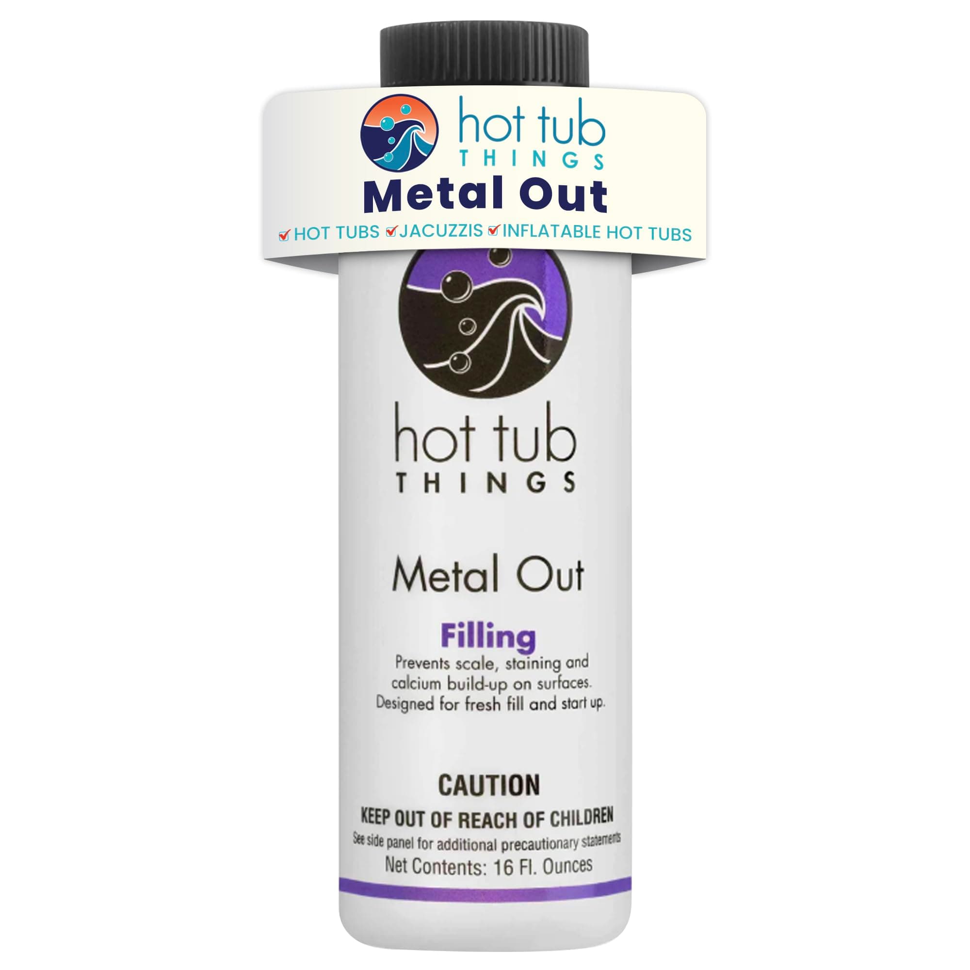Metal Out, Stain & Scale Control, Removes Iron Copper Calcium Ions from Spa & Hot Tub Water, Surface & Equipment Protector, Safe with Chlorine Bromine Salt Systems, 16 oz
