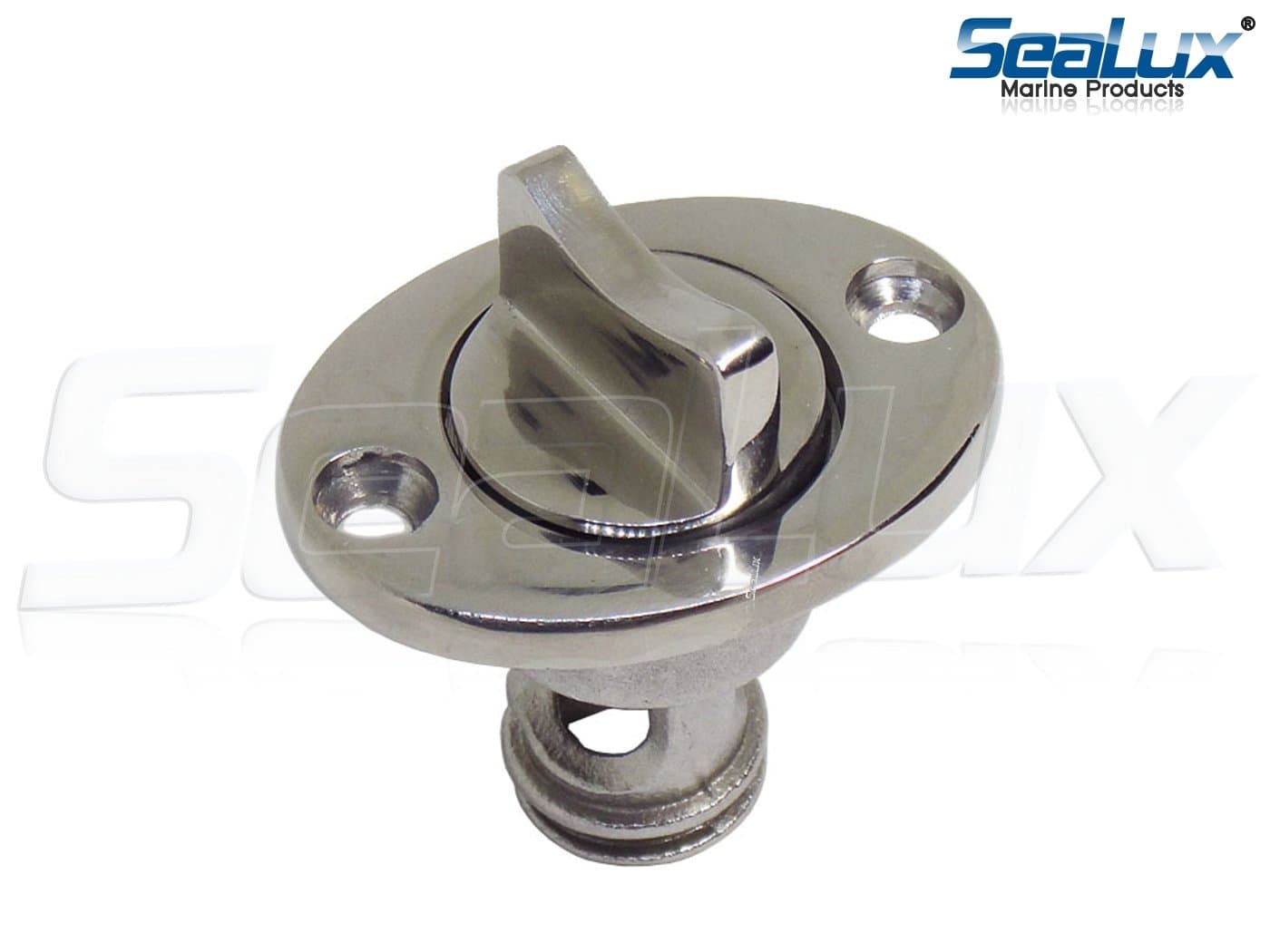 SeaLux 316 SS Oval Captive Garboard Drain Plug 1" Hole Fitting with Water Tight O Ring Seal