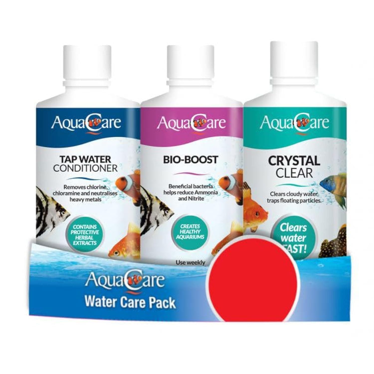 Aquarium Water Care Pack - Tap Water Conditioner - Filter Bacteria - Crystal Clear