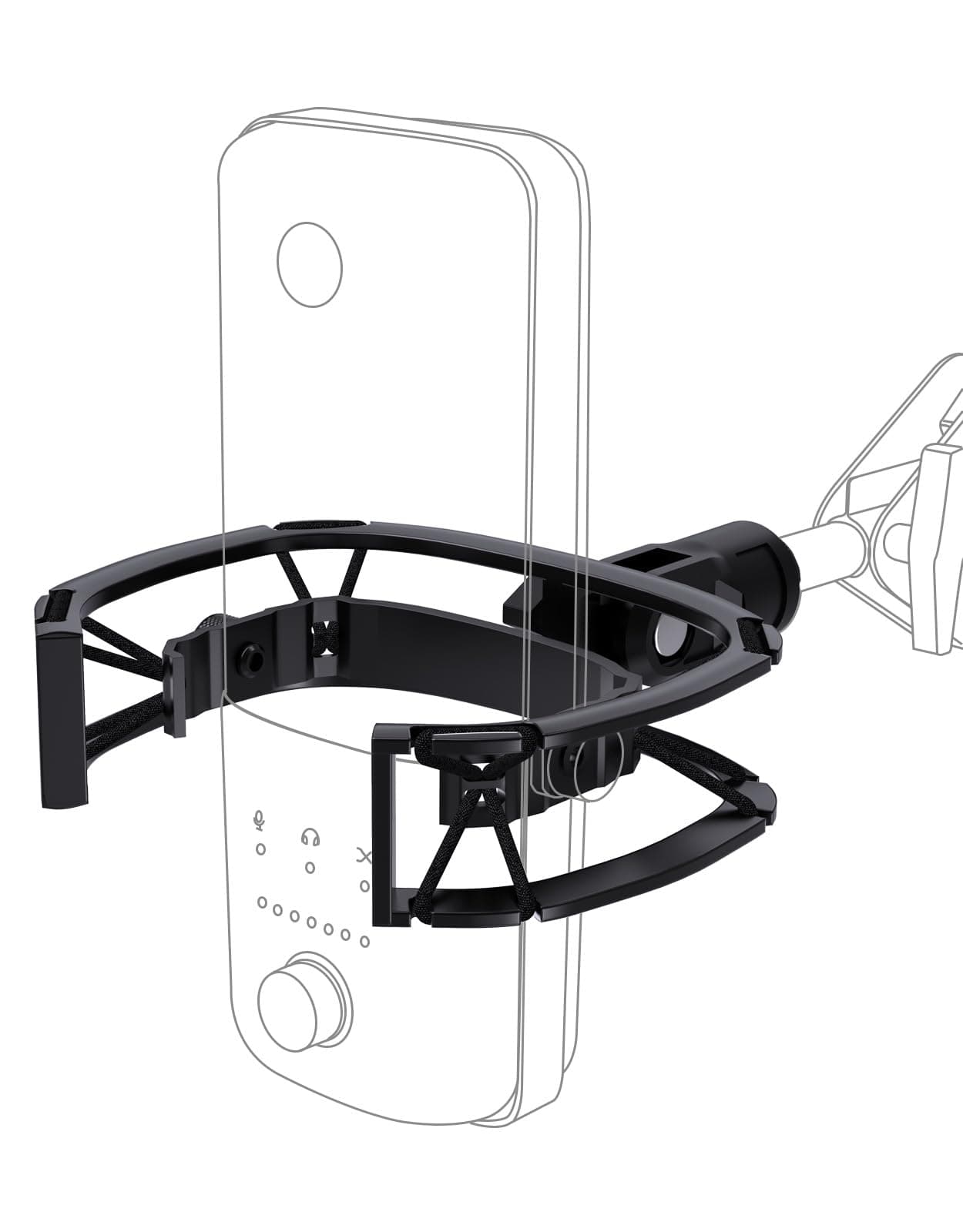 Wave Shouck Mount [Custom Built for Elgato Wave:3/1], Anti-Vibration Suspension Elastic Shock Mount Holder Clip Mic Mount Stand with 3/8" or 1/4" Screw Adapter Compatible with Wave:3/1 Microphone