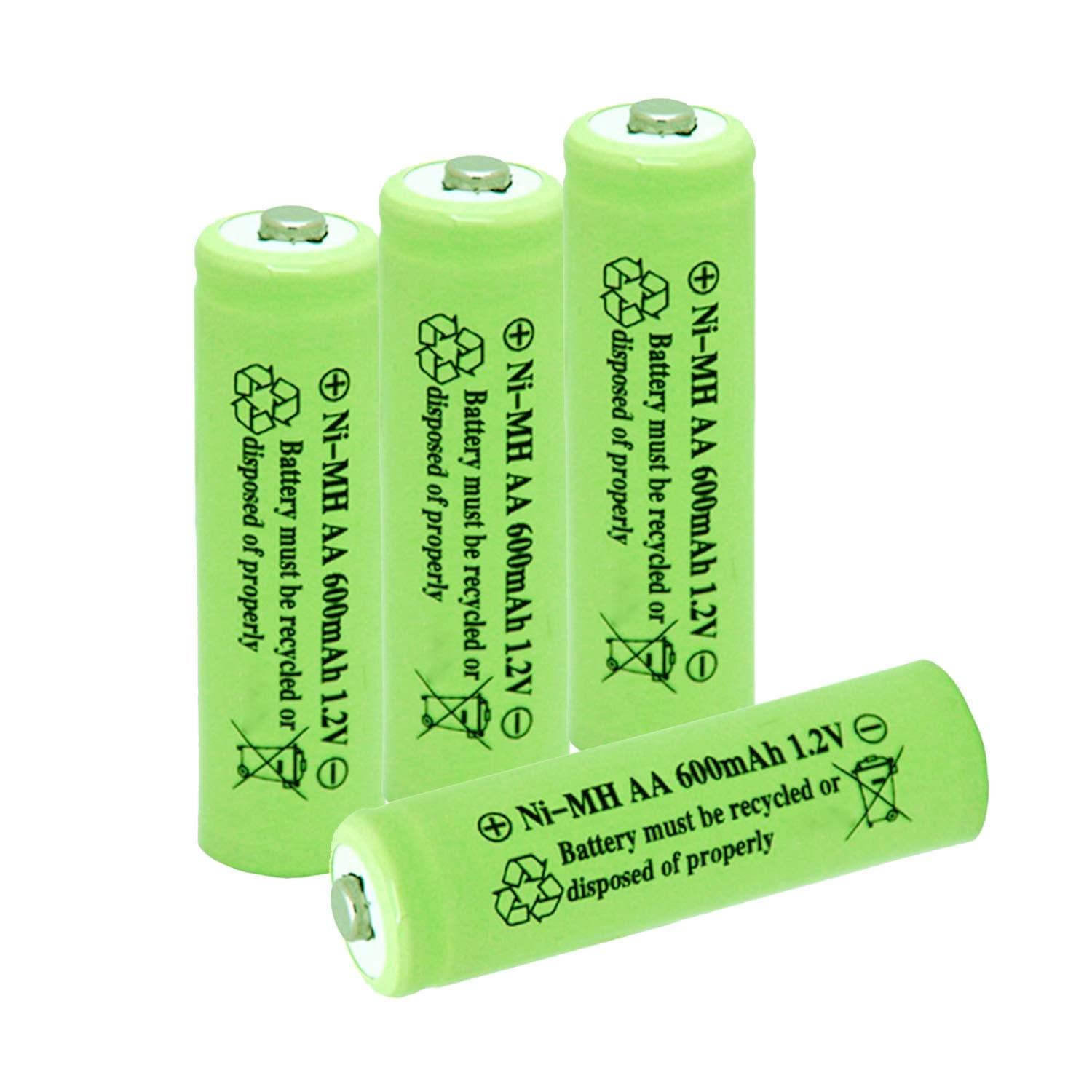 Ni-Mh AA 600mAh 1.2V Rechargeable Battery for Outdoor Solar Lights Garden Lamp(4 Pack)