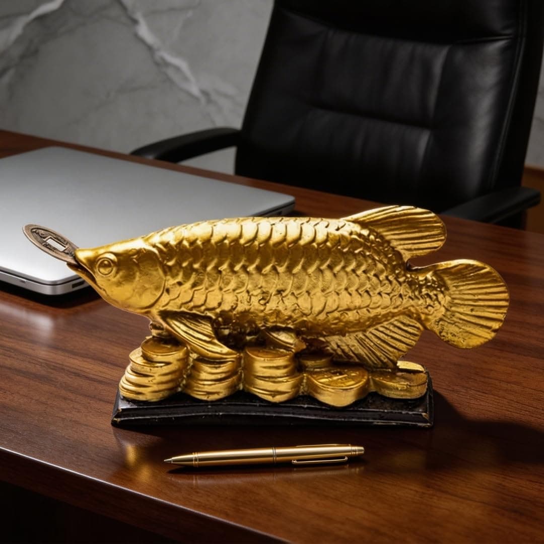 Plusvalue Feng Shui Golden Arowana Fish Strong Wealth Symbol & Protects from Mishaps, Troubles