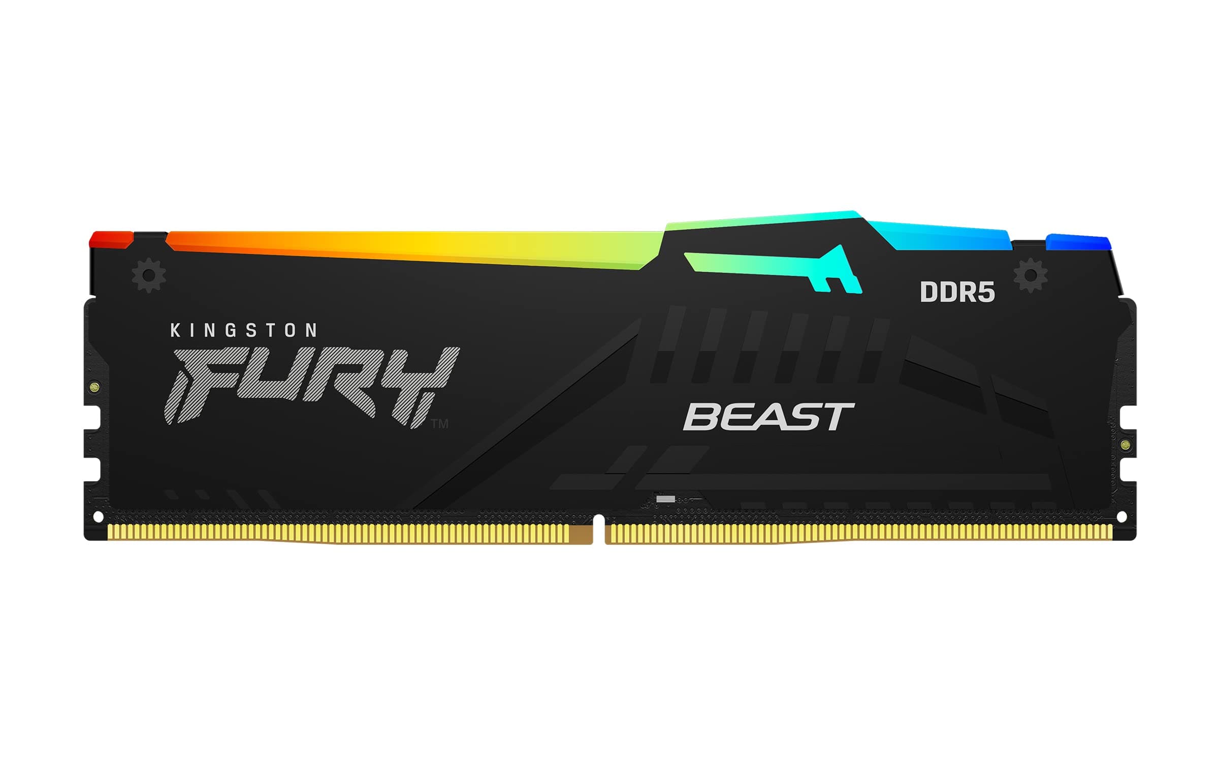 Kingston FURY Beast RGB 32GB 5600MT/s DDR5 CL40 DIMM Desktop Memory (Kit of 2) | Intel XMP 3.0 | Infrared Sync Technology | Overclocking Stability | KF556C40BBAK2-32
