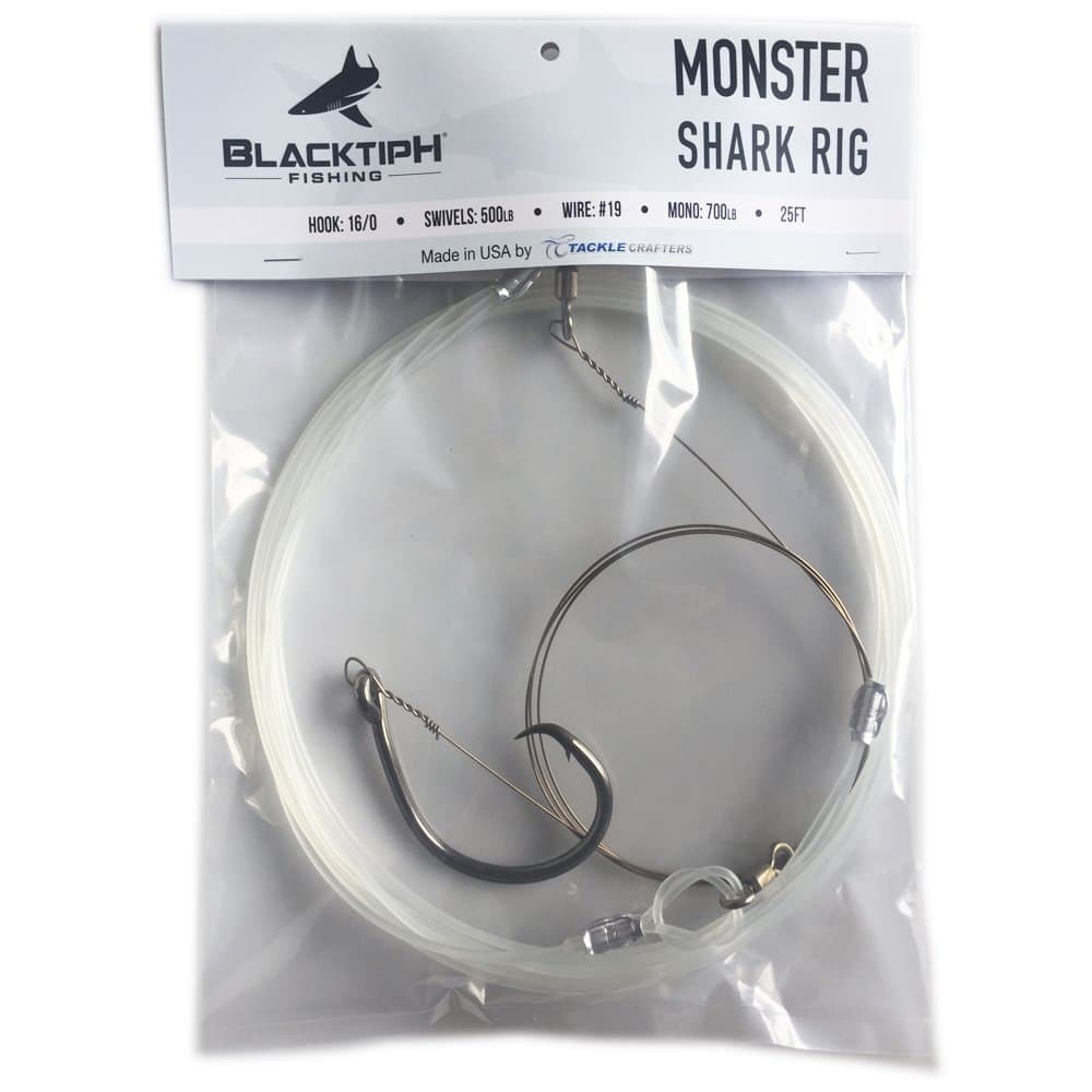 BlacktipH Monster Shark Rig - Surf Fishing Rig with Mustad Circle Hook - Shark Leader for Hammerhead, Tiger, Bull, Goliath Grouper - 1 Rig