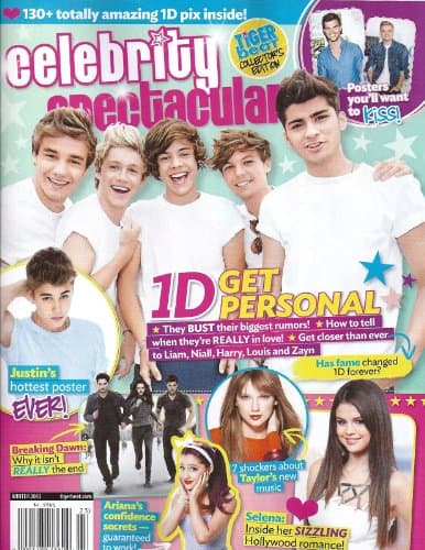 One Direction, Selena Gomez, Taylor Swift, Ariana Grande, Robert Pattinson, Breaking Dawn, Justin Bieber, 1D GIANT POSTERS - Winter, 2013 Celebrity Spectacular Magazine Paperback
