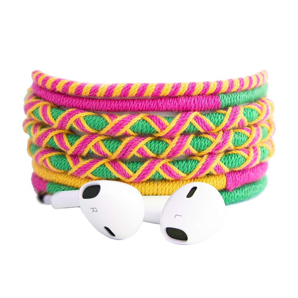 Crossloop Designer Series 3.5mm Universal in-Ear Headphones with Mic and Volume Control (Green, Magenta & Yellow)