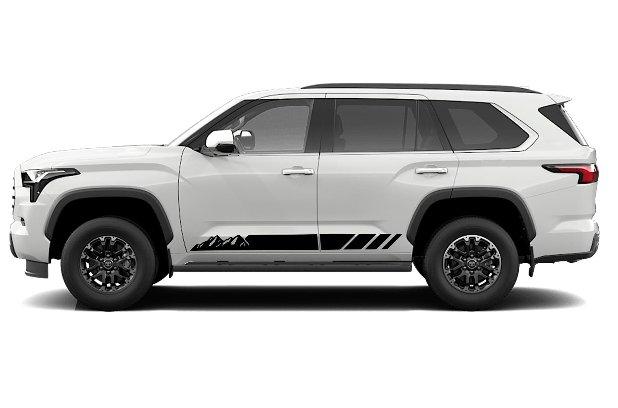 Lower Mountain line Stripe Graphics Stickers Decals Compatible with Toyota Sequoia (3rd Gen (2023), Matte Black)