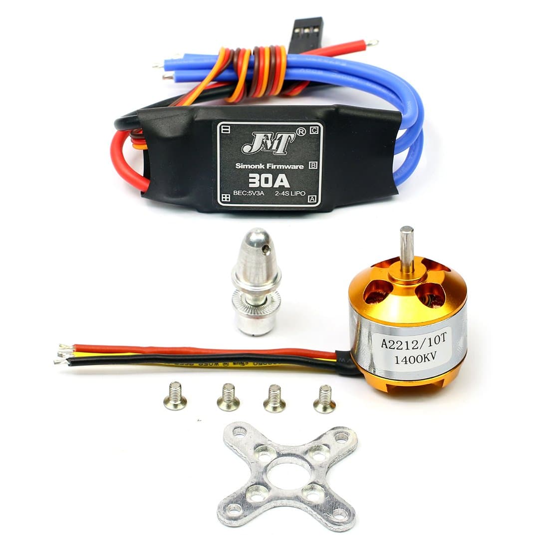 A2212 1400kv Brushless Outrunner Motor 10t+ 30a Speed Controller ESC,Rc Aircraft Kk Quadcopter UFO (1 Pack)