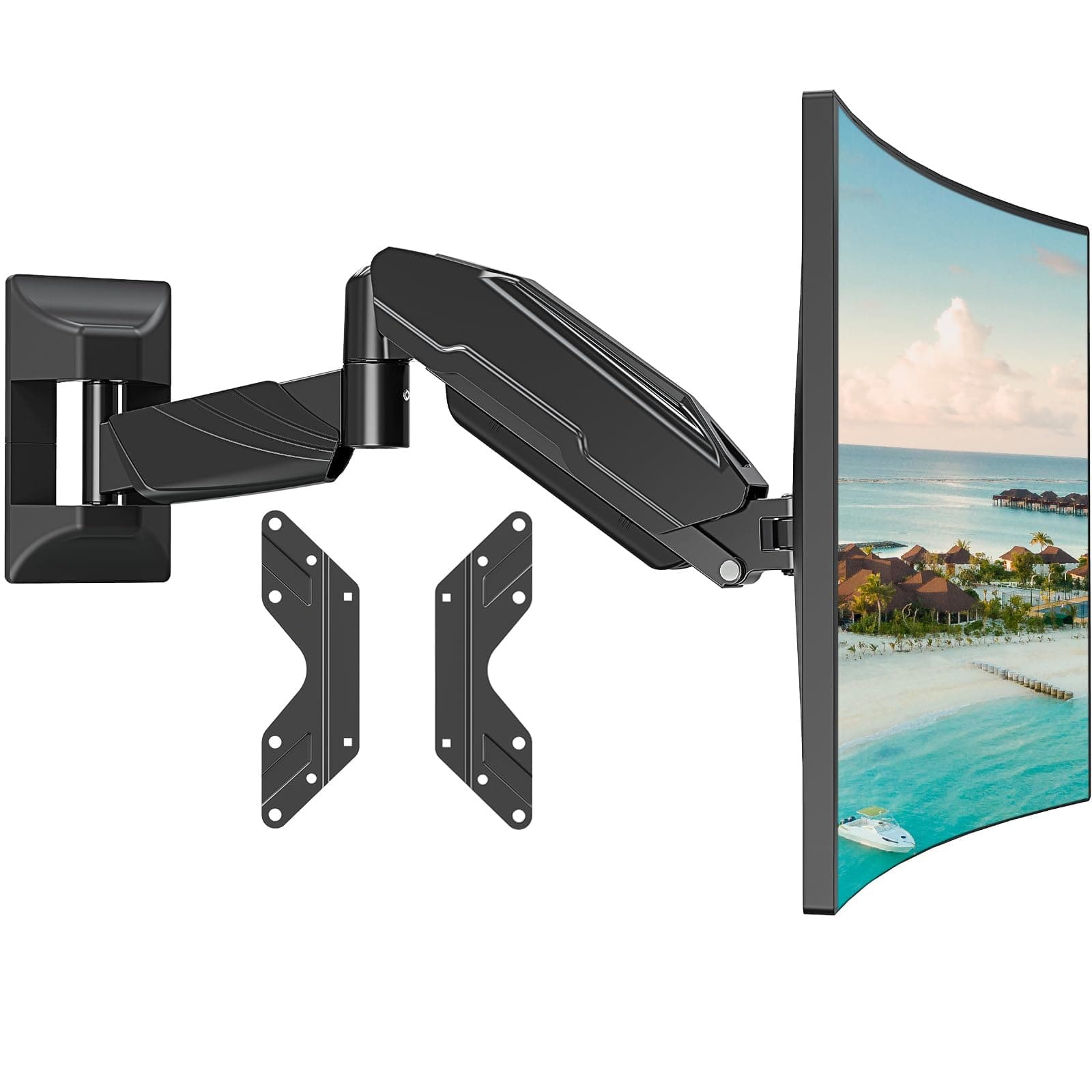 MOUNT PRO Monitor Wall Mount for 13 to 32 inch Computer Screen, Adjustable Single Wall Mount Monitor Arm, Full Motion Vesa Wall Bracket 100x100, Hold up to 17.6lbs, Black