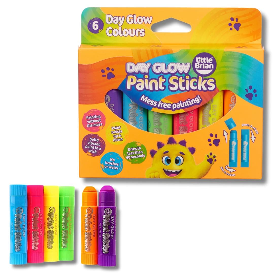 Little Brian Paint Sticks - Vibrant Colours, 6 Pack Paint Sticks, Kids Paint ...