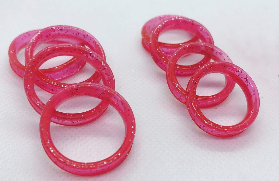 Barber Hairdressing Shears Scissors Finger Rings Grips Inserts 5 sets: 5 L, 5 S (Pink)
