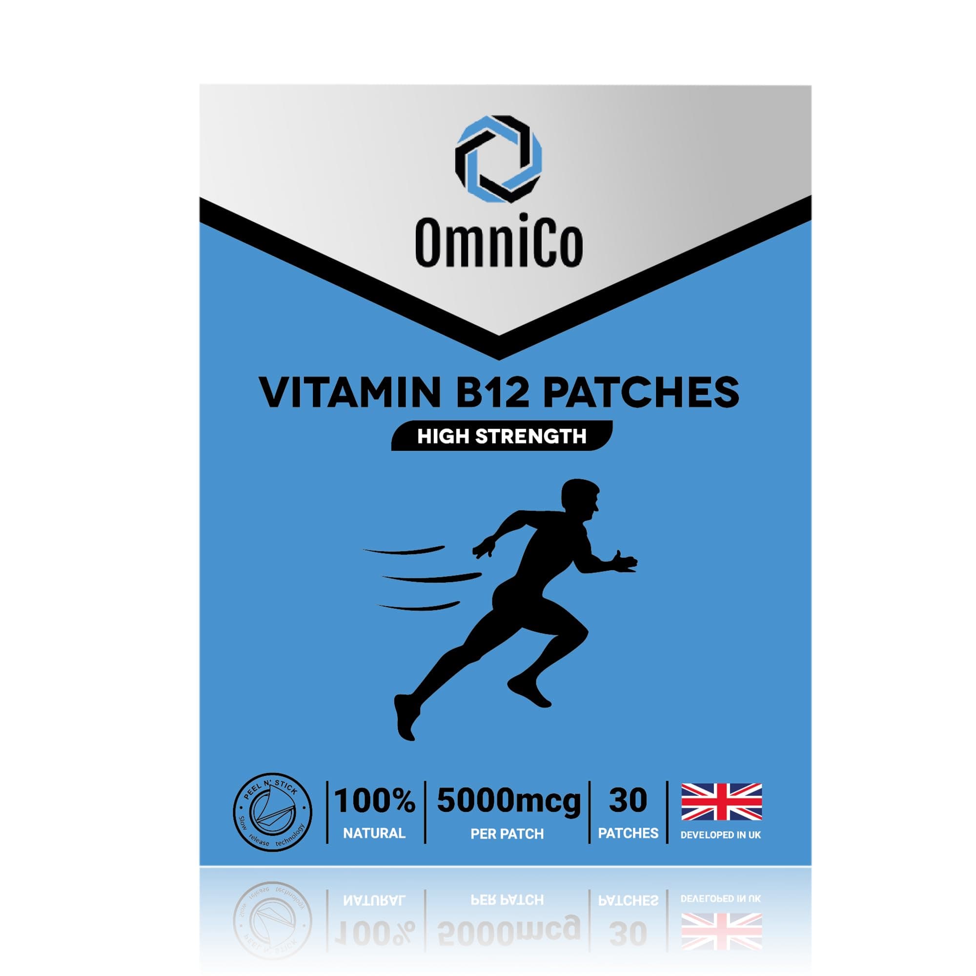 Vitamin B12 Patches 5000Mcg - Up To 7 Months Supply 30 High Strength Transdermal 100% Natural Ingredients Vegan & Vegetarian Friendly