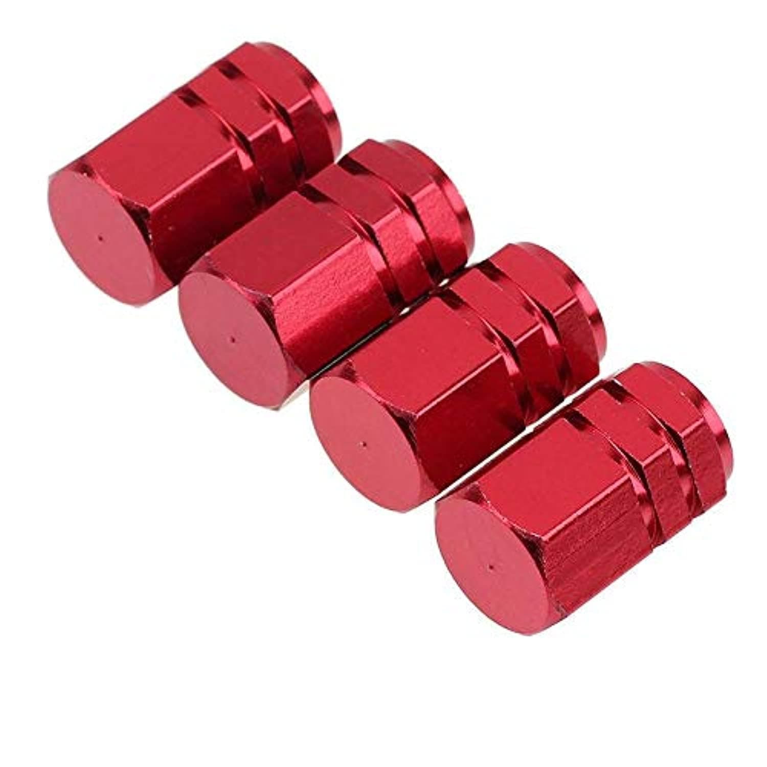 4 Pcs Aluminum Tire Wheel Rims Stem Air Valve Caps Tyre Cover Car Red