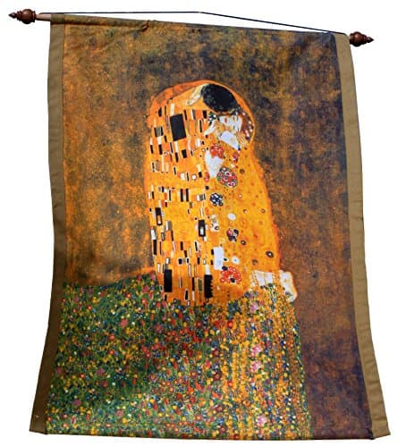 RaanPahMuang Brand Wall Hanging Tapestry Print of Famous Works of Art, Gustav Klimt - The Kiss