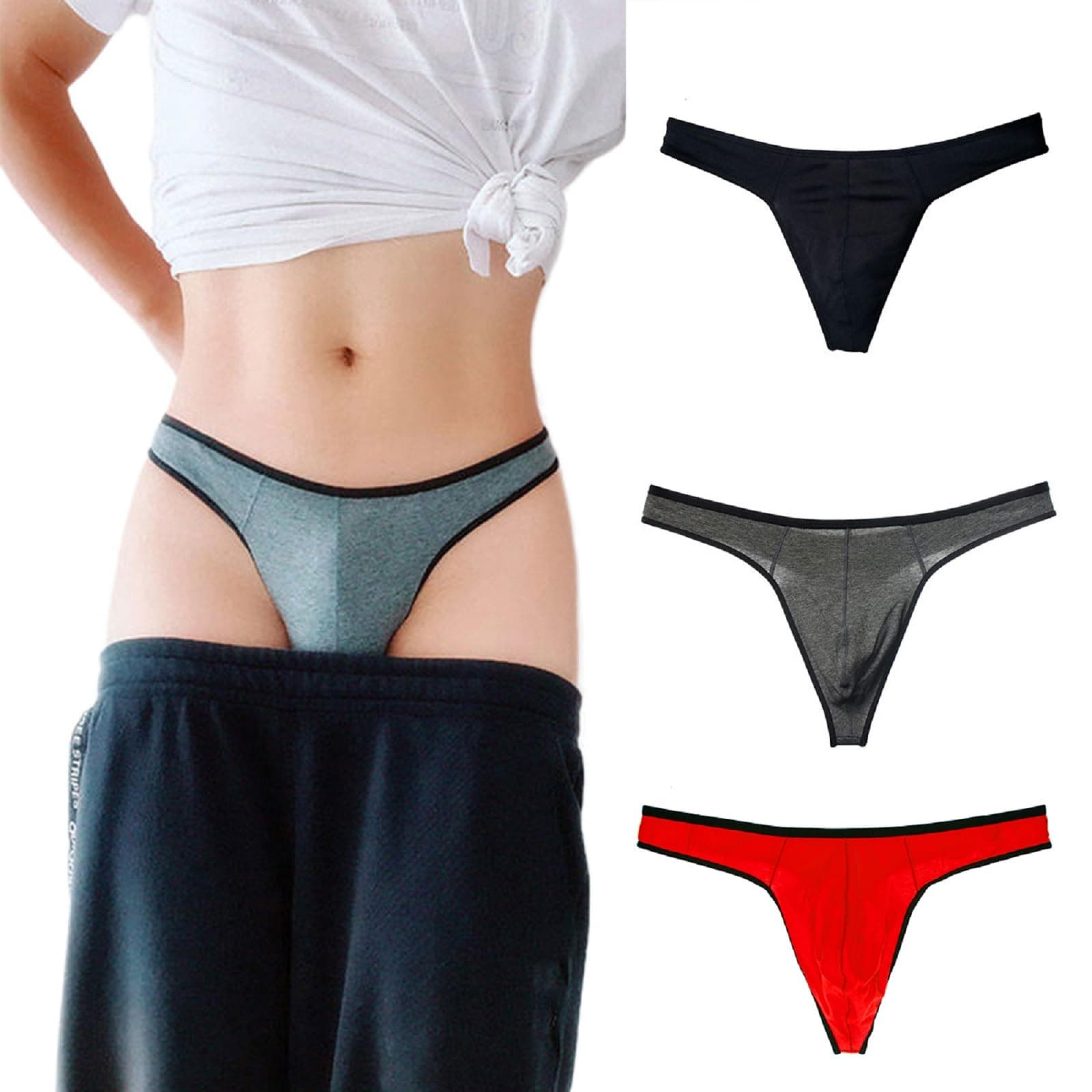- Men's Cotton Thong Sports T-Back - Comfortable and Stylish 3 Pack